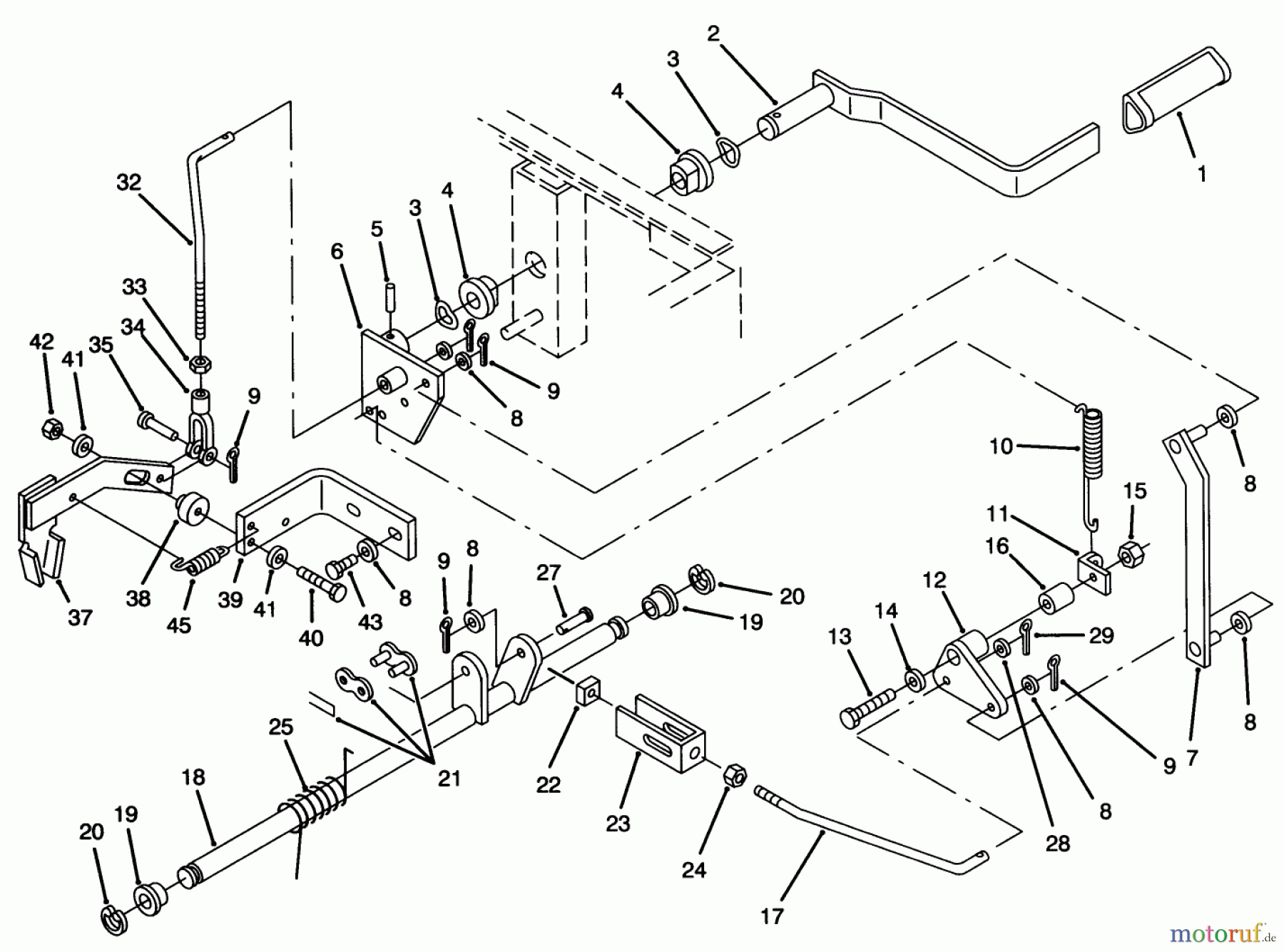 Toro Neu Mowers, Zero-Turn Y1-20OE03 (620-Z) - Toro 620-Z Tractor, 1992 (2000001-2999999) PARKING BRAKE ASSEMBLY