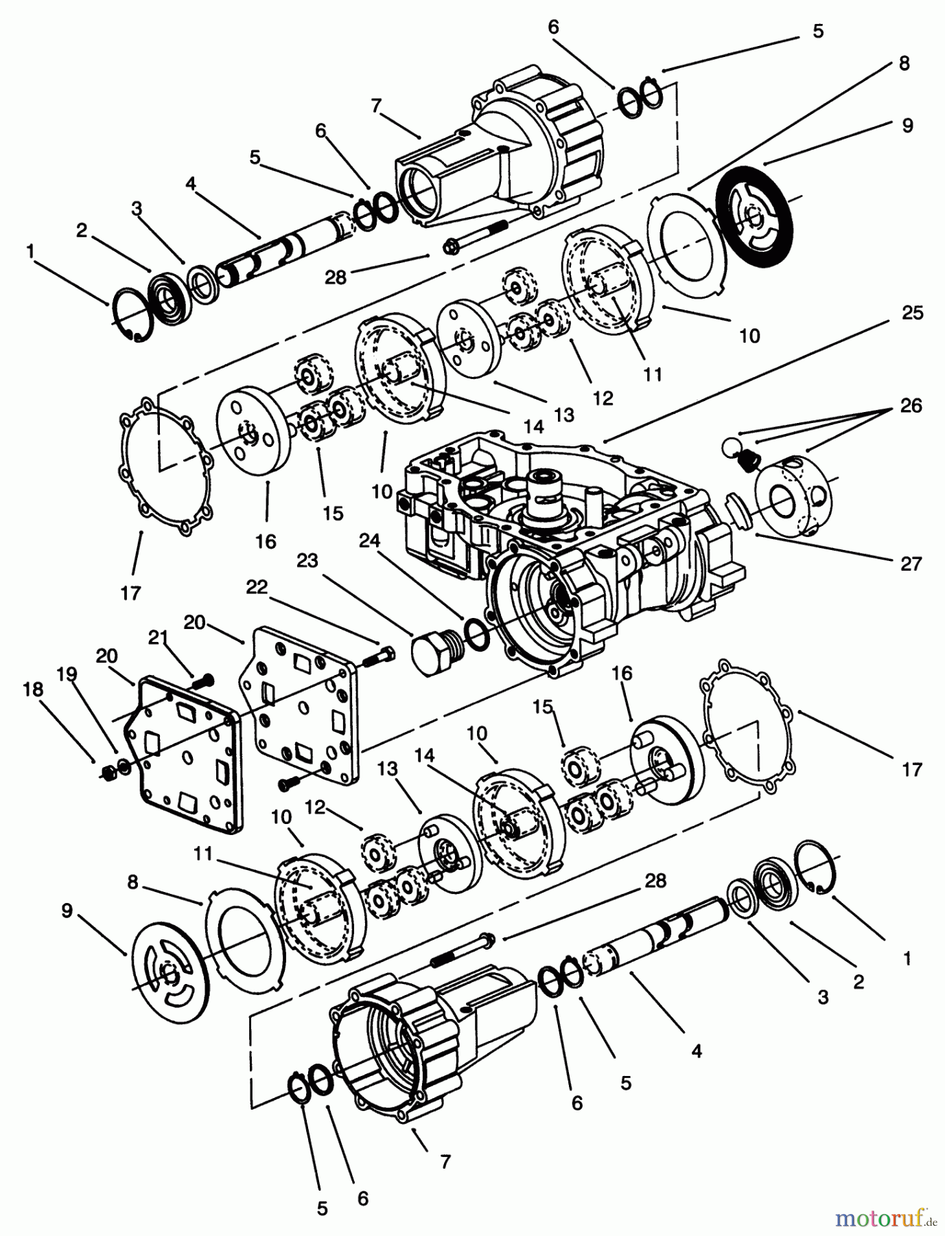 Toro Neu Mowers, Zero-Turn Y1-16OE04 (616-Z) - Toro 616-Z Tractor, 1992 (2000001-2999999) TRANSMISSION ASSEMBLY EATON MODEL 781-016 #2