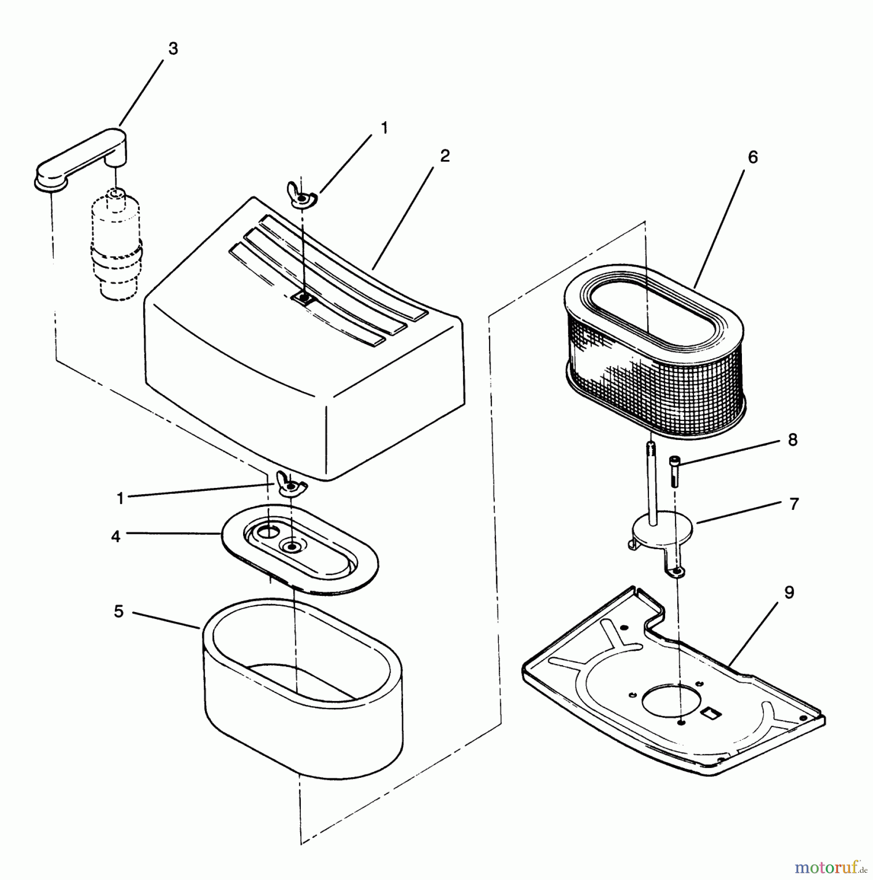 Toro Neu Mowers, Zero-Turn Y1-16OEE4 (616-Z) - Toro 616-Z Tractor, 1992 (2000001-2999999) AIR CLEANER ASSEMBLY