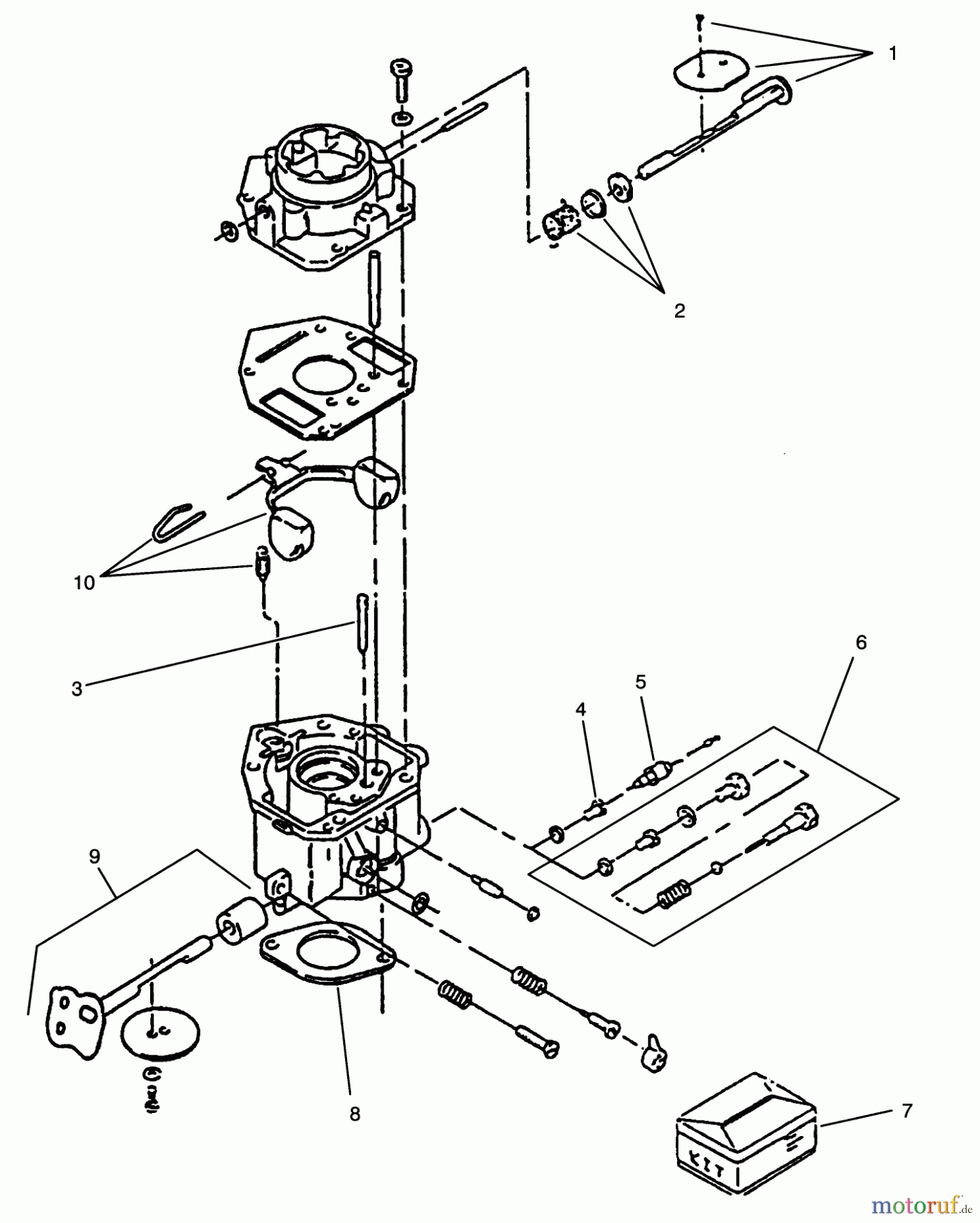 Toro Neu Mowers, Zero-Turn Y1-16OEE4 (616-Z) - Toro 616-Z Tractor, 1992 (2000001-2999999) CARBURETOR COMPONENTS ASSEMBLY