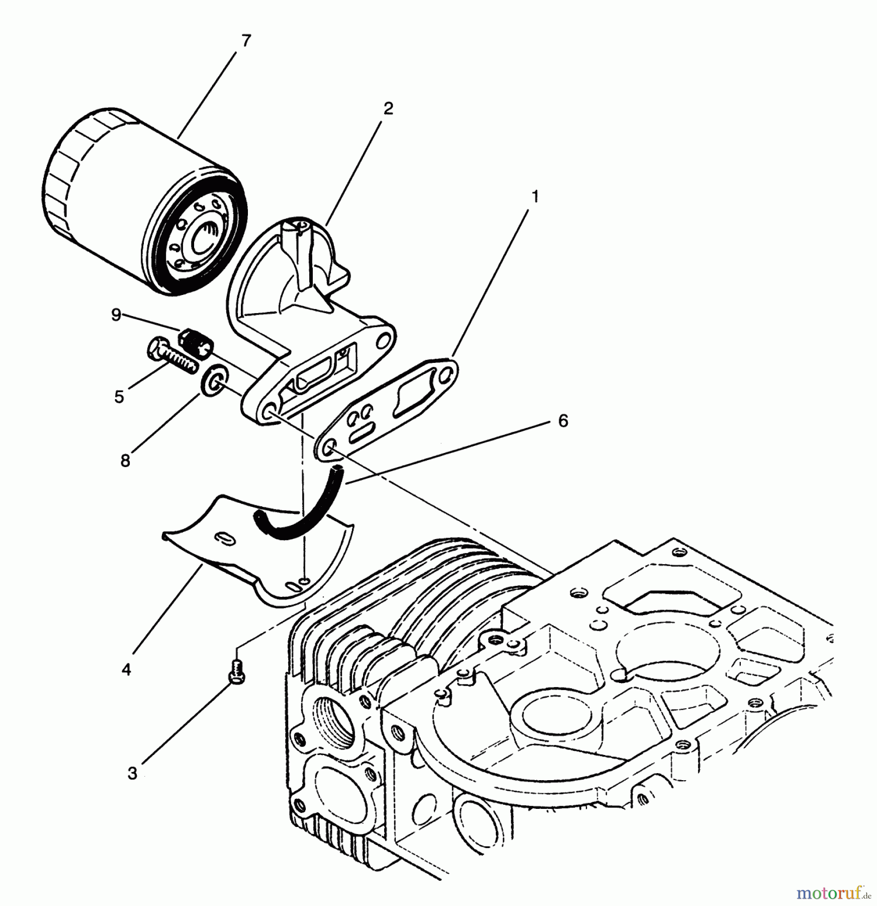 Toro Neu Mowers, Zero-Turn Y1-16OEE4 (616-Z) - Toro 616-Z Tractor, 1992 (2000001-2999999) OIL FILTER ASSEMBLY
