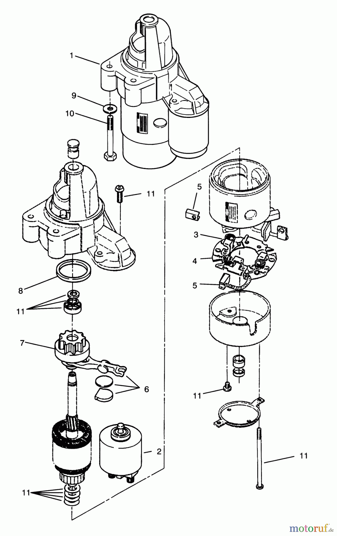 Toro Neu Mowers, Zero-Turn Y1-16OEE4 (616-Z) - Toro 616-Z Tractor, 1992 (2000001-2999999) STARTER ASSEMBLY