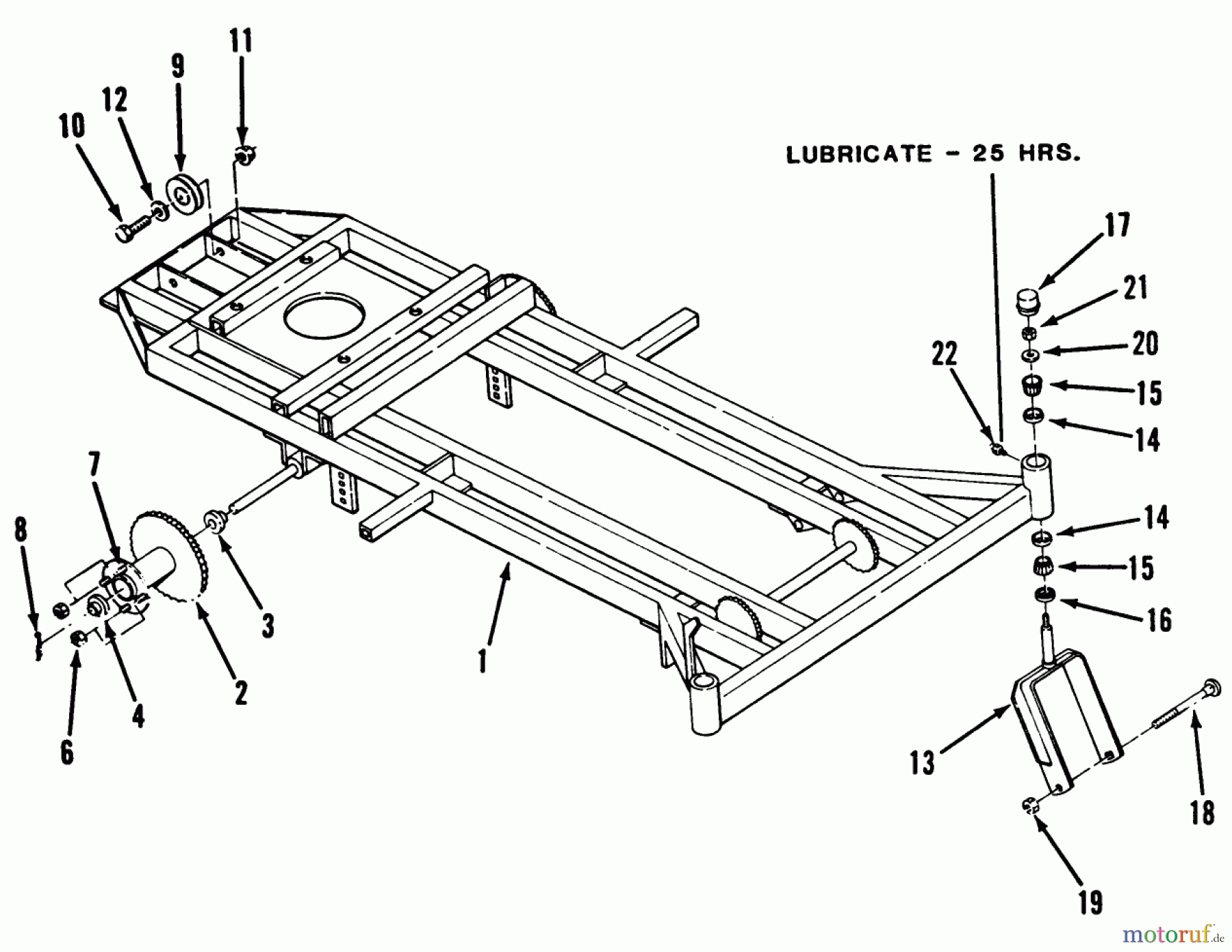 Toro Neu Mowers, Zero-Turn Z1-18KE01 (718-Z) - Toro 718-Z Tractor, 1986 FRAME, REAR HUB AND FRONT WHEEL FORK