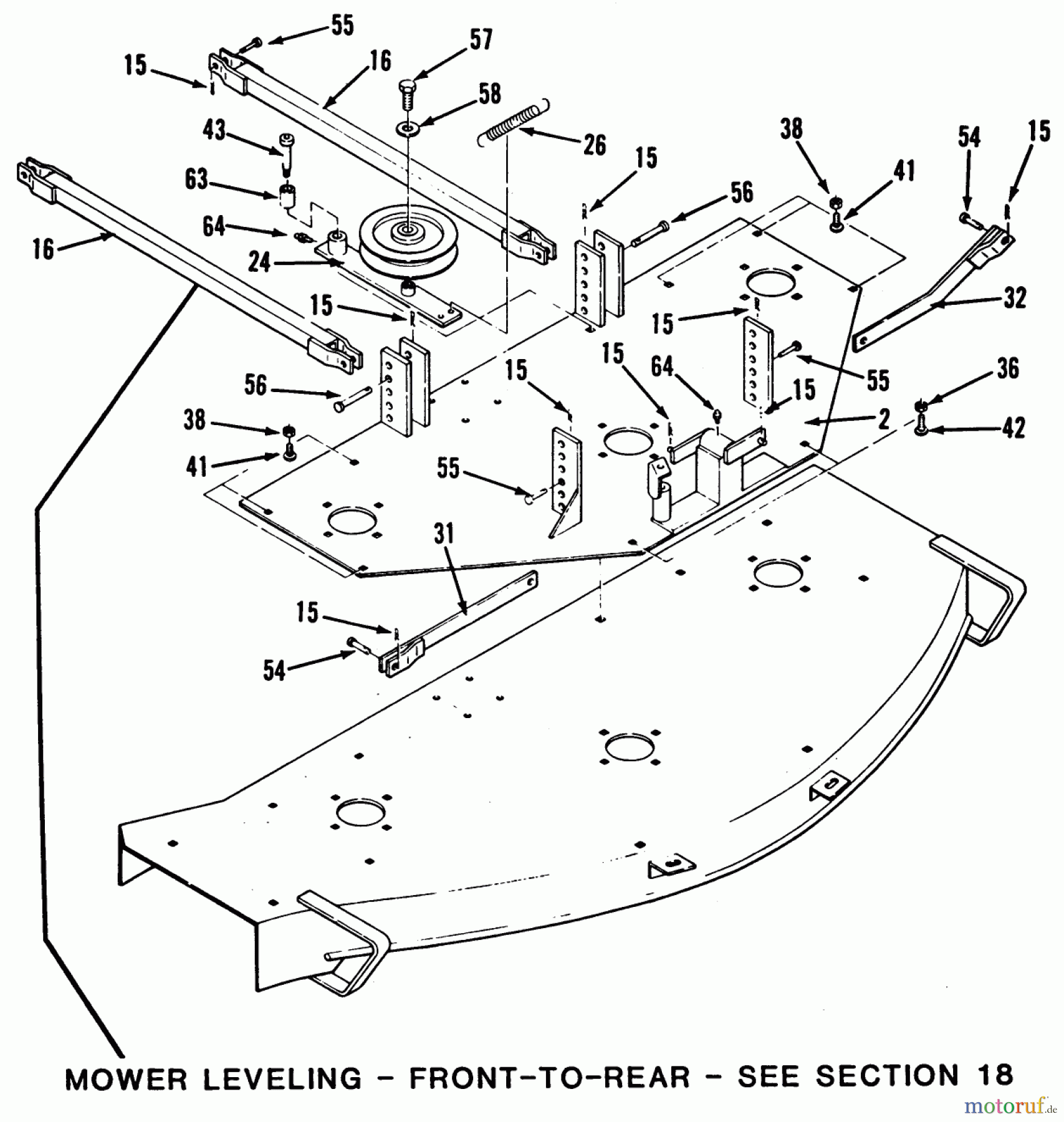 Toro Neu Mowers, Zero-Turn Z1-18KE01 (718-Z) - Toro 718-Z Tractor, 1986 MOWER MOUNT