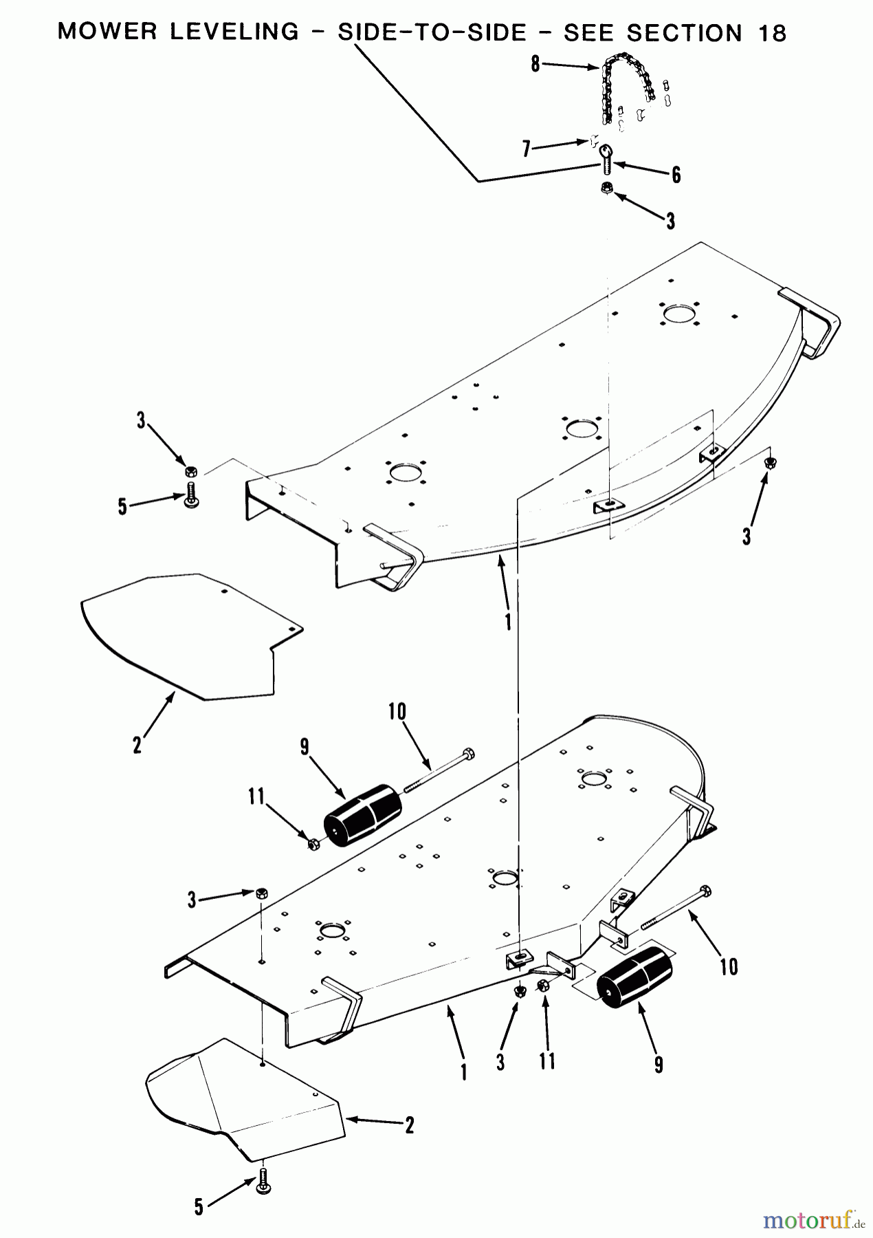 Toro Neu Mowers, Zero-Turn Z1-18KE02 (718-Z) - Toro 718-Z Tractor, 1987 MOWER DECK