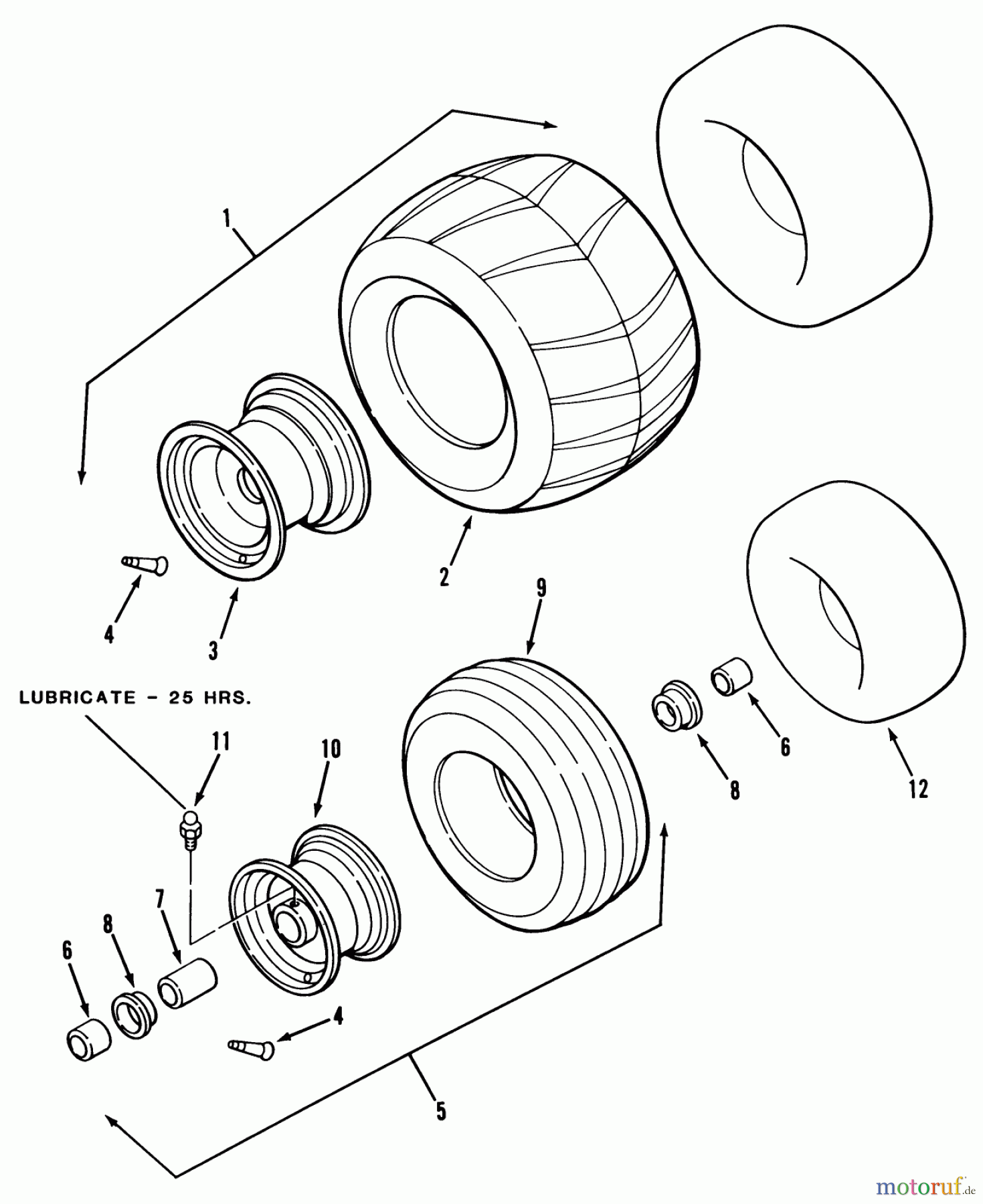 Toro Neu Mowers, Zero-Turn Z1-24OE03 (724-Z) - Toro 724-Z Tractor, 1990 WHEELS AND TIRES