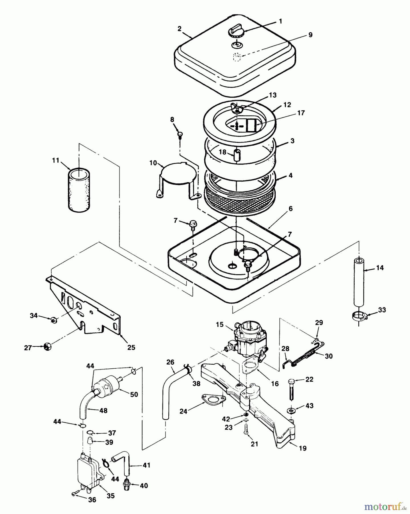  Toro Neu Mowers, Zero-Turn Z1-24OE05 (724-Z) - Toro 724-Z Tractor, 1992 (2000001-2999999) AIR CLEANER AND CARBURETOR