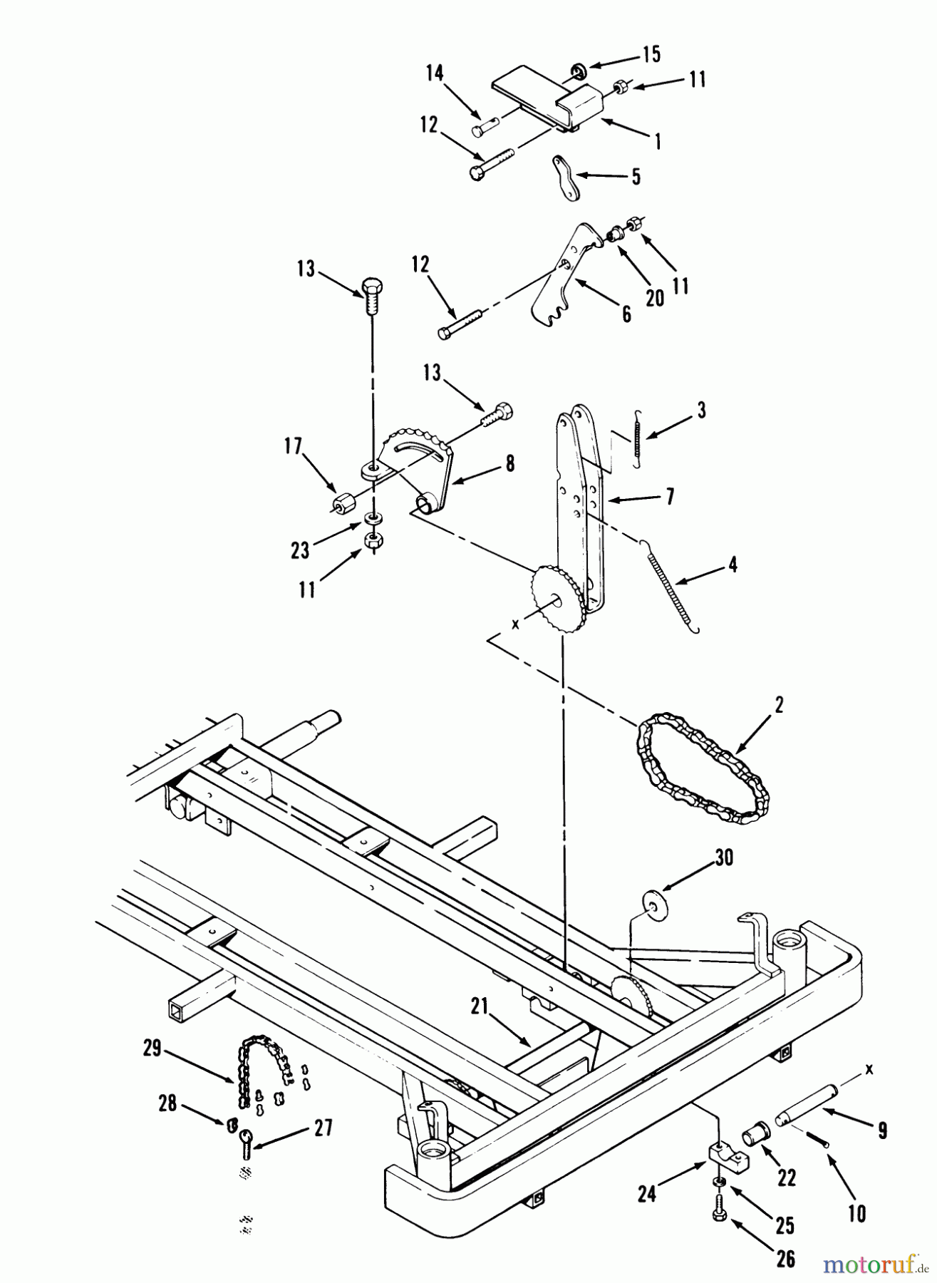  Toro Neu Mowers, Zero-Turn Z1-24OE05 (724-Z) - Toro 724-Z Tractor, 1992 (2000001-2999999) ATTACHMENT HEIGHT CONTROL