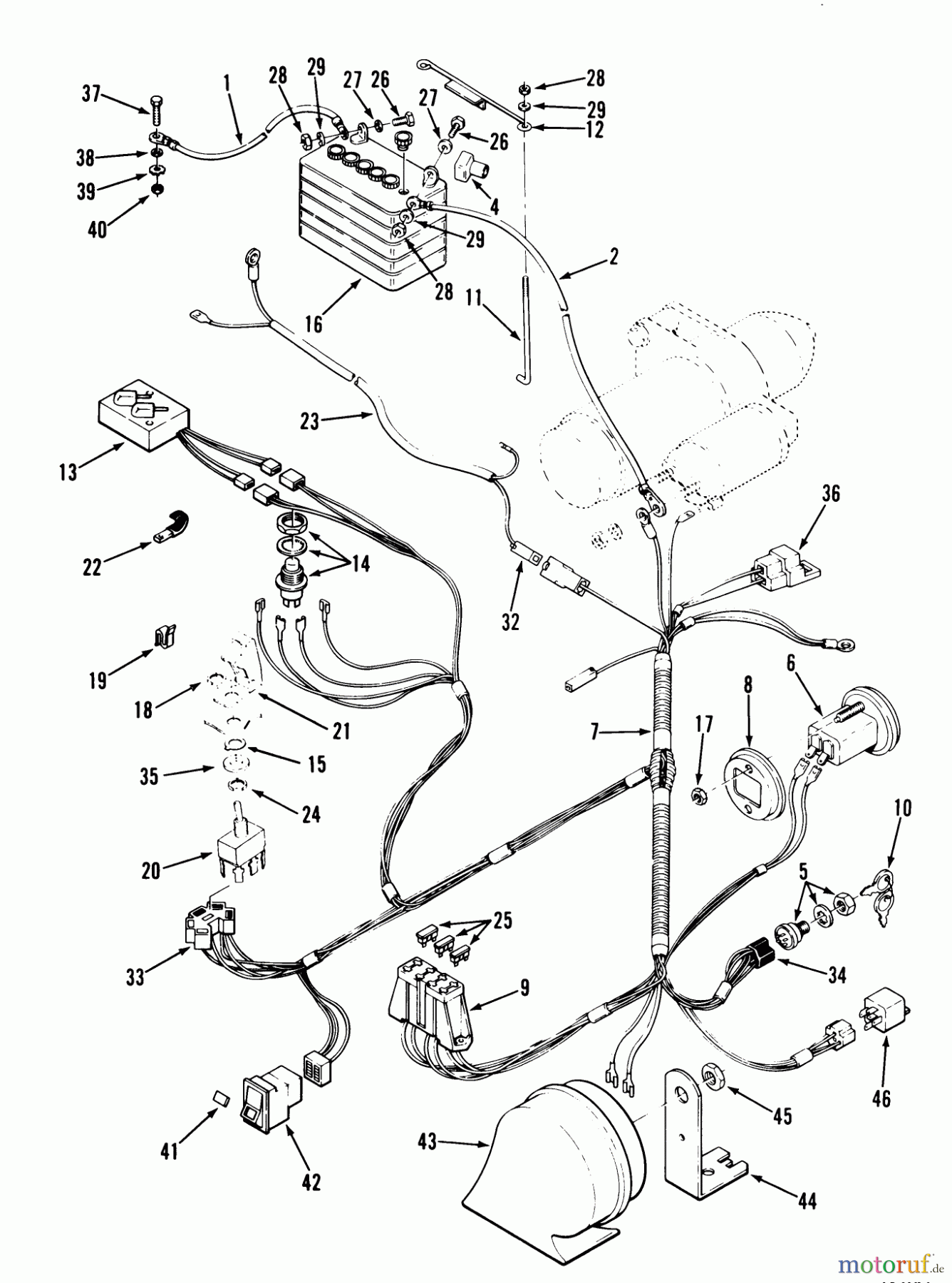 Toro Neu Mowers, Zero-Turn Z1-24OE05 (724-Z) - Toro 724-Z Tractor, 1992 (2000001-2999999) ELECTRICAL SYSTEM