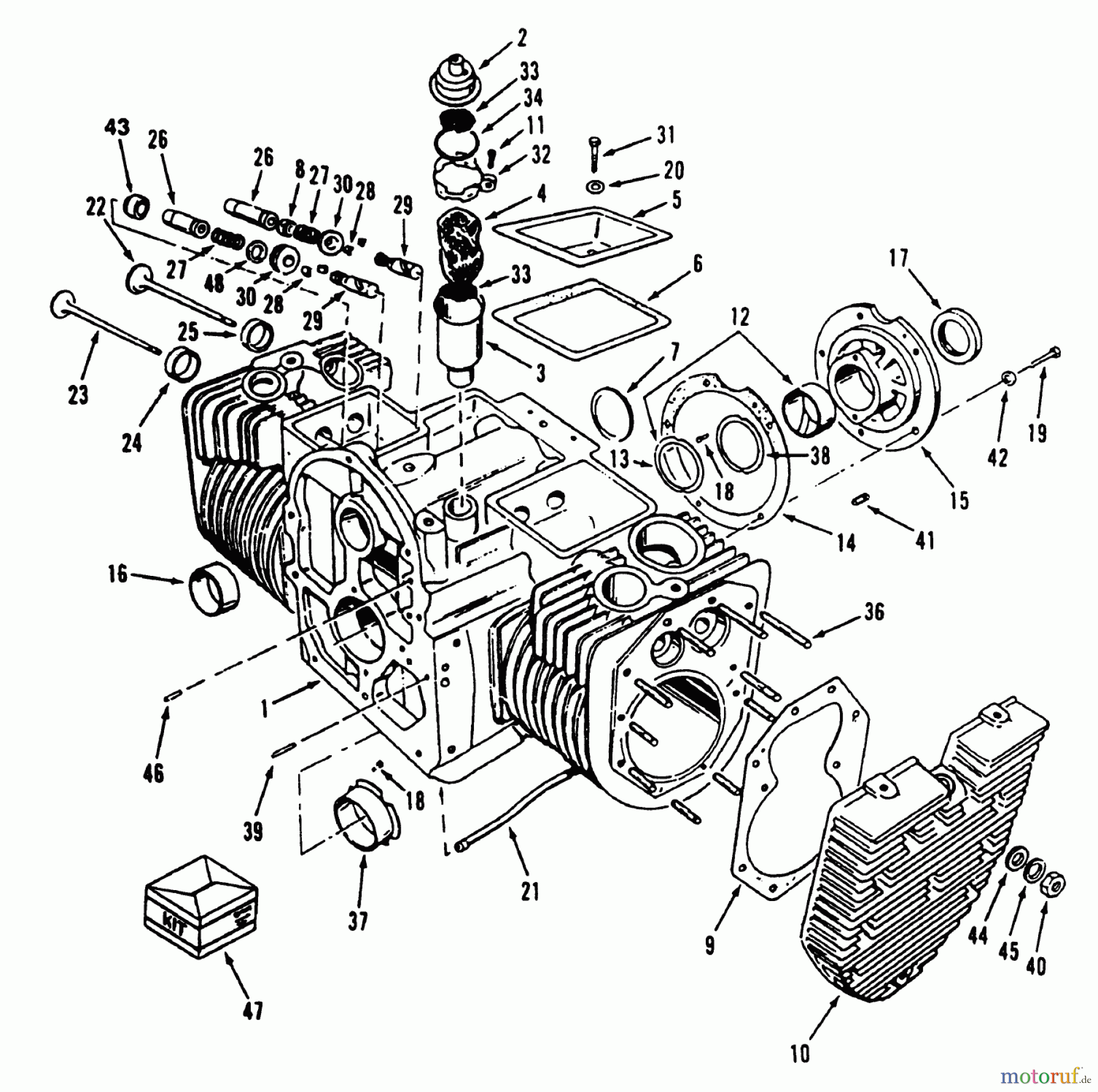  Toro Neu Mowers, Zero-Turn Z1-24OE05 (724-Z) - Toro 724-Z Tractor, 1992 (2000001-2999999) ENGINE CYLINDER BLOCK