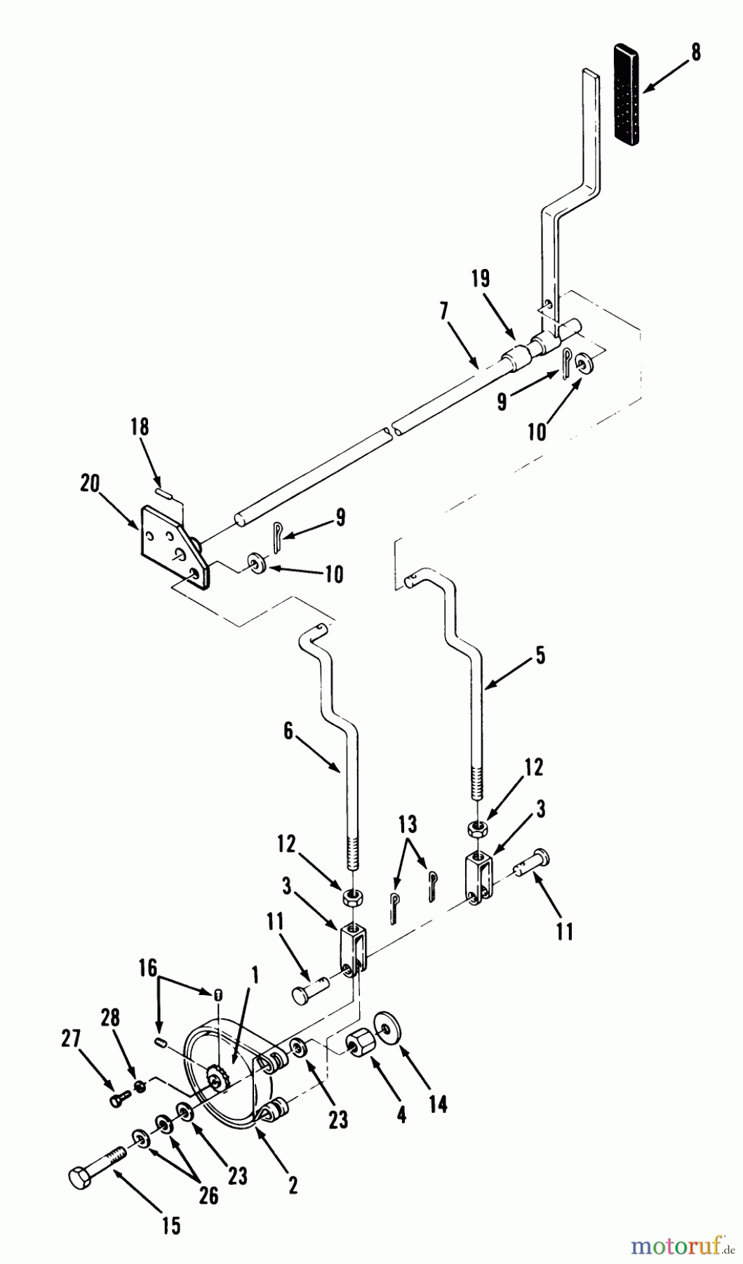  Toro Neu Mowers, Zero-Turn Z1-24OE05 (724-Z) - Toro 724-Z Tractor, 1992 (2000001-2999999) PARKING BRAKE