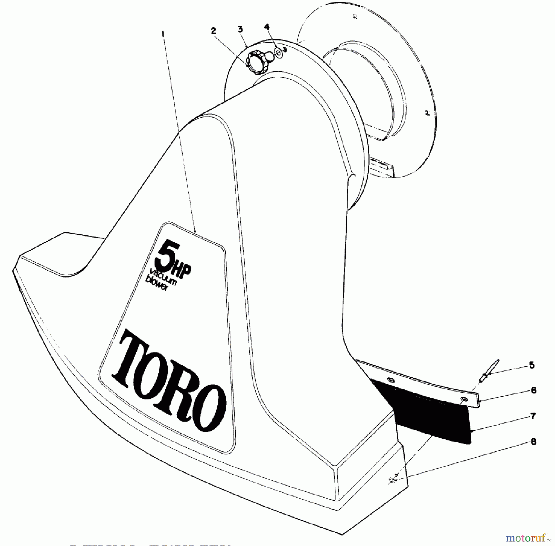 Toro Neu Blowers/Vacuums/Chippers/Shredders 62912 - Toro 5 hp Lawn Vacuum, 1989 (9000001-9999999) SNOUT ASSEMBLY (MODELS 62912 & 62923)