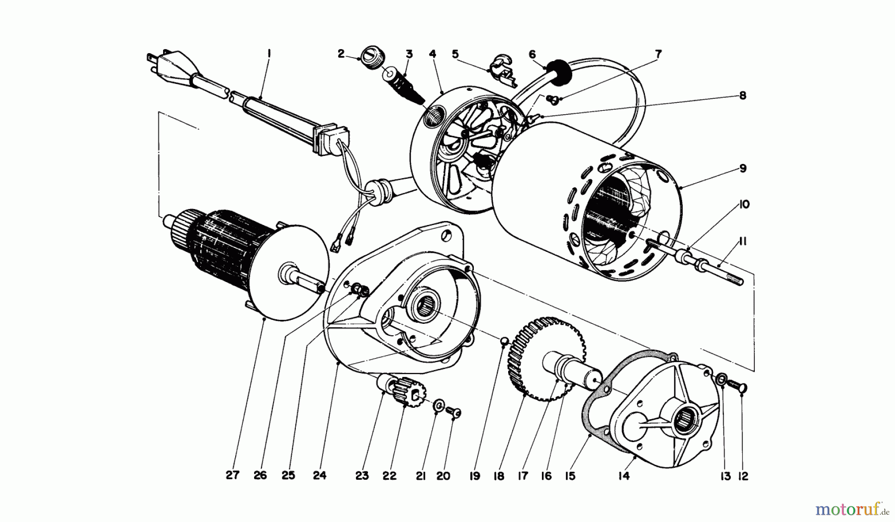 Toro Neu Snow Blowers/Snow Throwers Seite 1 31451 - Toro Snow Pup (electric), 1971 (1000001-1999999) HOWARD ELECTRIC MOTOR