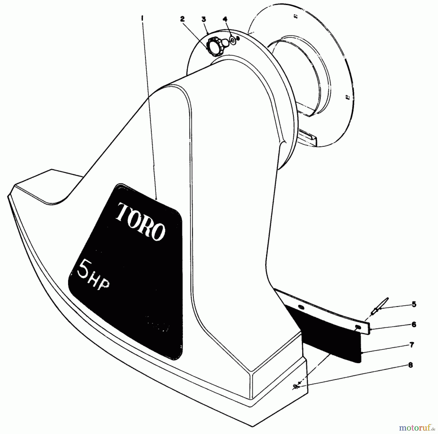 Toro Neu Blowers/Vacuums/Chippers/Shredders 62912 - Toro 5 hp Lawn Vacuum, 1990 (0000001-0999999) SNOUT ASSEMBLY