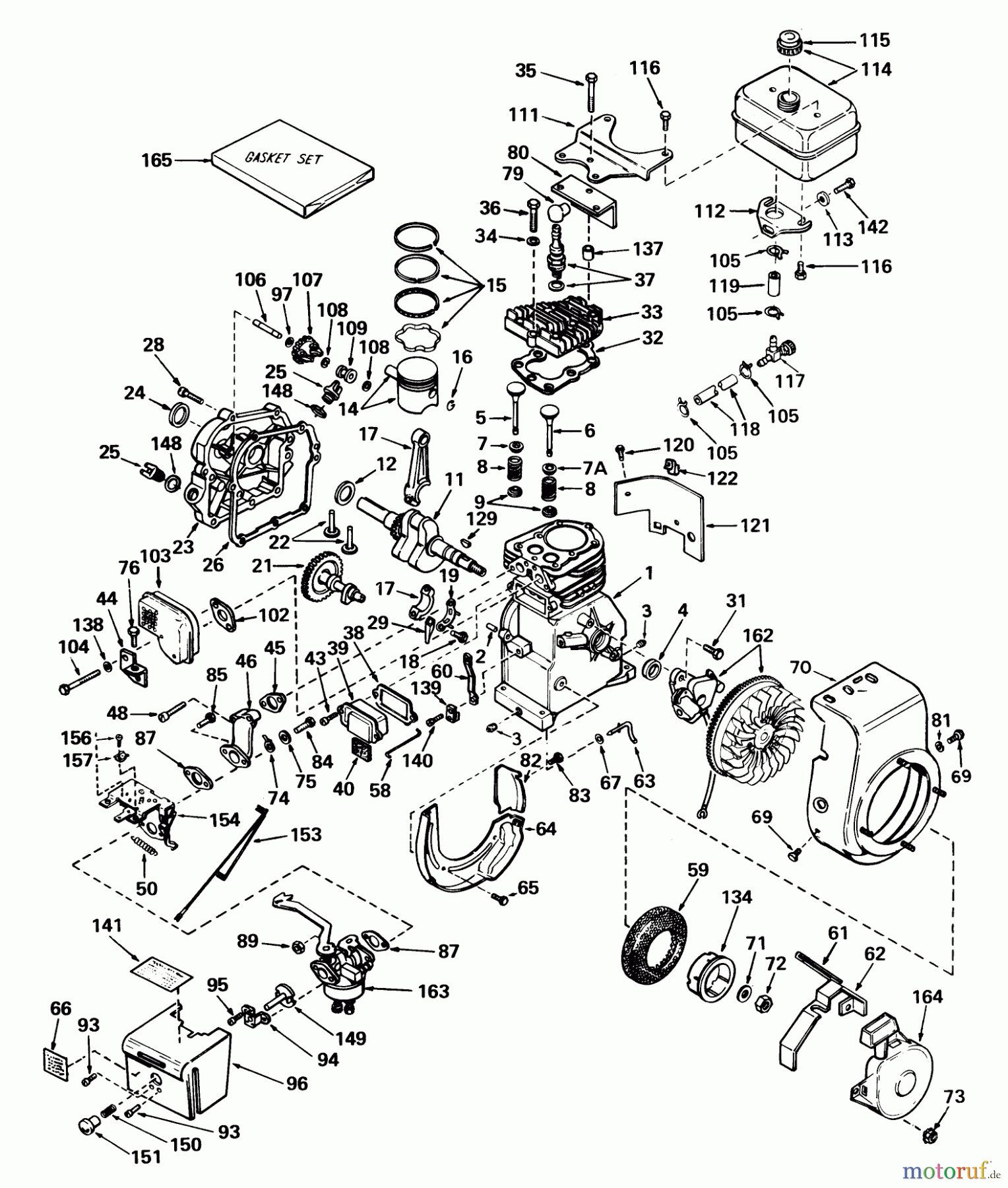 Toro Neu Snow Blowers/Snow Throwers Seite 1 31677 (724) - Toro 724 Snowthrower, 1975 (5000001-5999999) ENGINE, TECUMSEH MODEL NO. HS50-67074 (5 H.P. SNOWTHROWER MODEL NO. 31625)