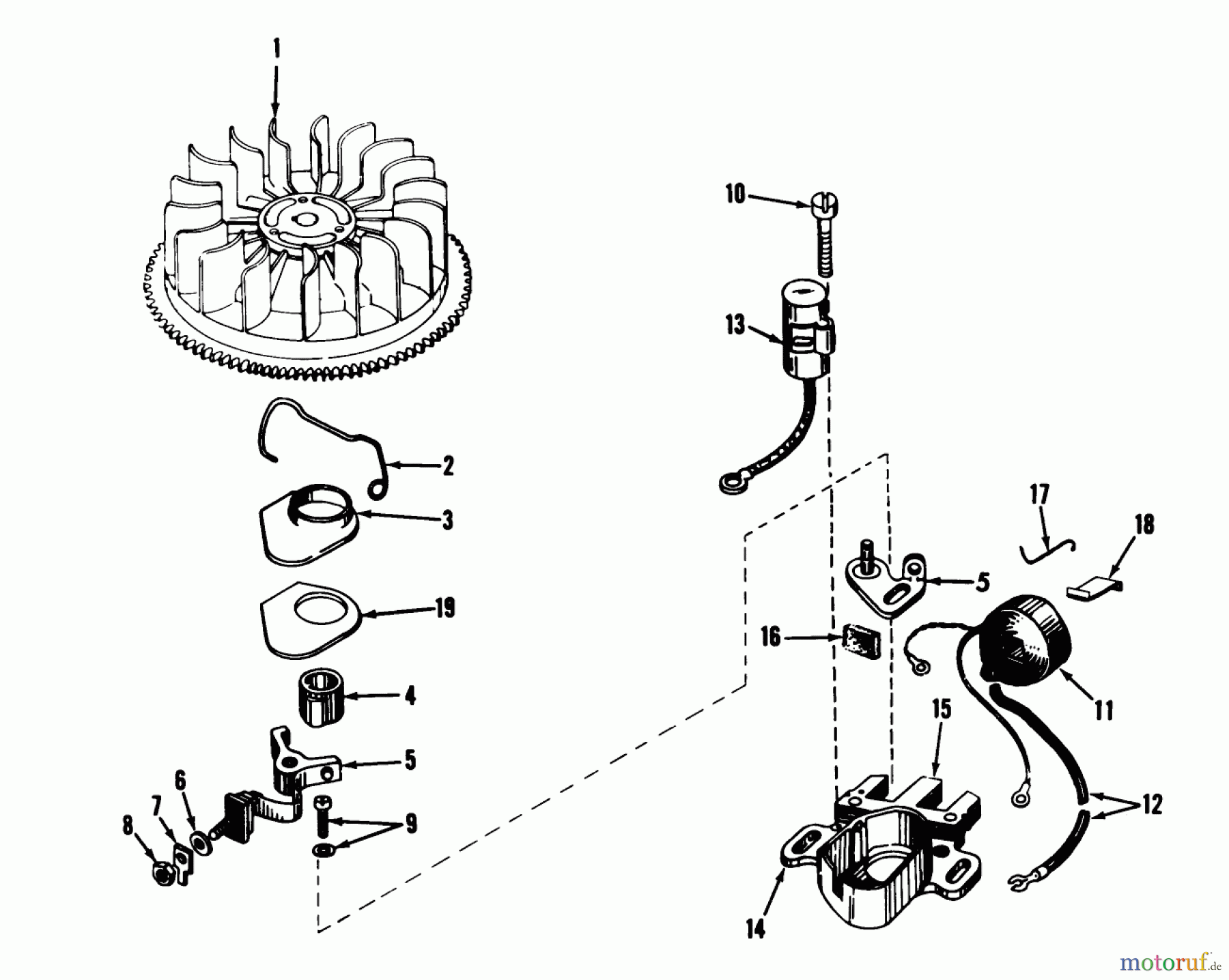 Toro Neu Snow Blowers/Snow Throwers Seite 1 31625 (524) - Toro 524 Snowthrower, 1976 (6000001-6999999) MAGNETO NO. 610694A (7 H.P. SNOWTHROWER MODEL NO. 31677)