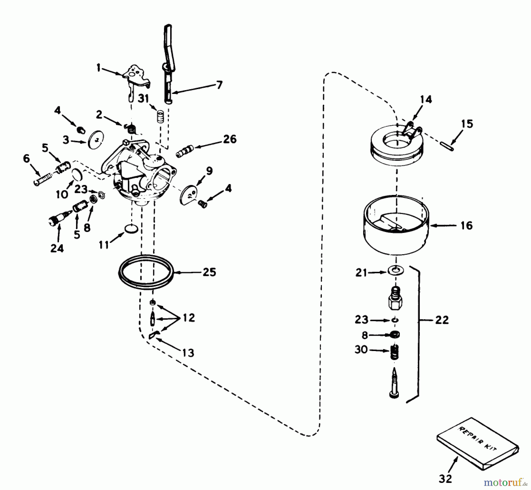 Toro Neu Snow Blowers/Snow Throwers Seite 1 31625 (524) - Toro 524 Snowthrower, 1977 (7000001-7999999) CARBURETOR NO. 631920 (7 H.P. SNOWTHROWER MODEL NO. 31677)