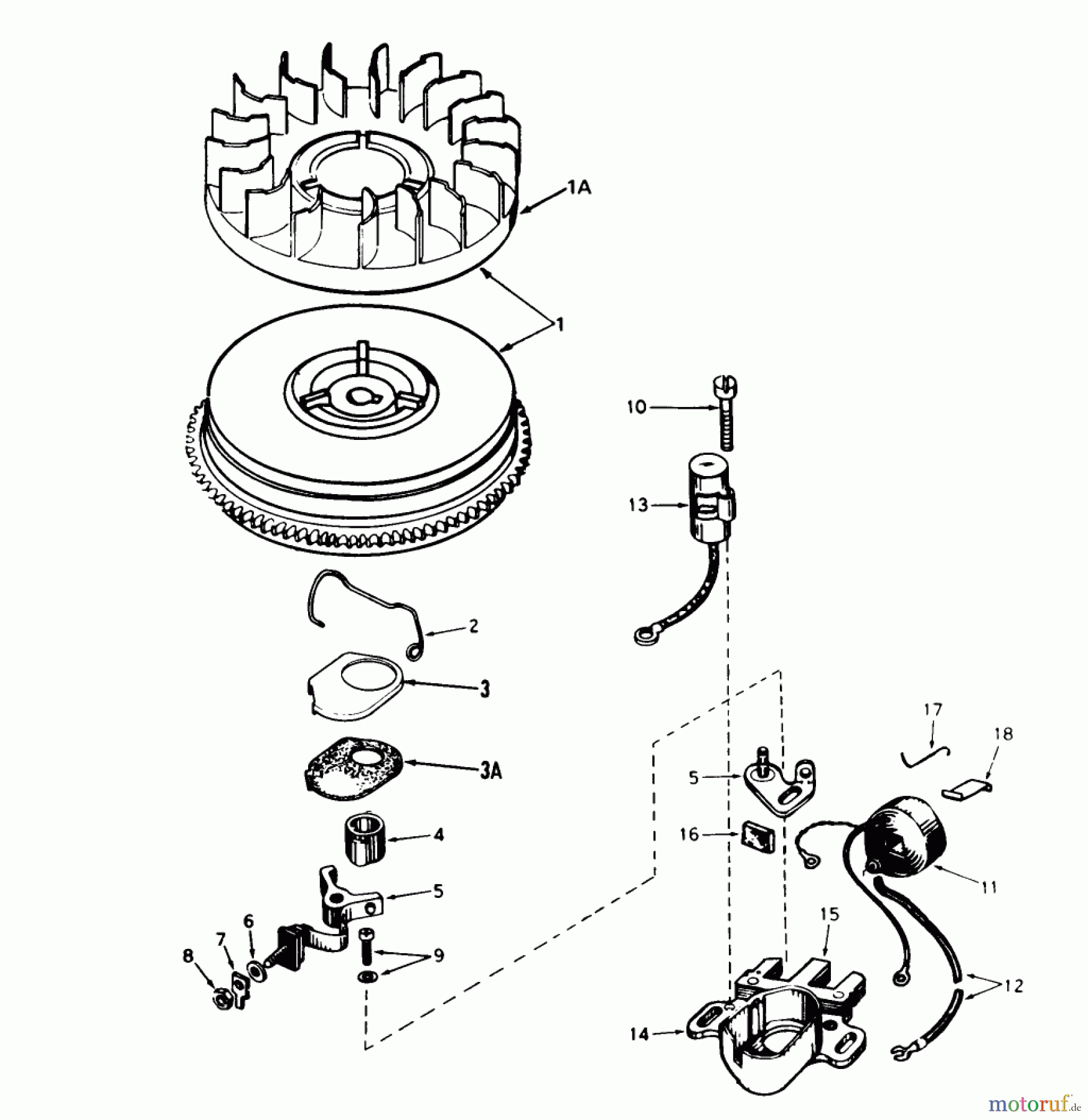 Toro Neu Snow Blowers/Snow Throwers Seite 1 31625 (524) - Toro 524 Snowthrower, 1977 (7000001-7999999) MAGNETO NO. 610944A (5 H.P. SNOWTHROWER MODEL NO. 31625)