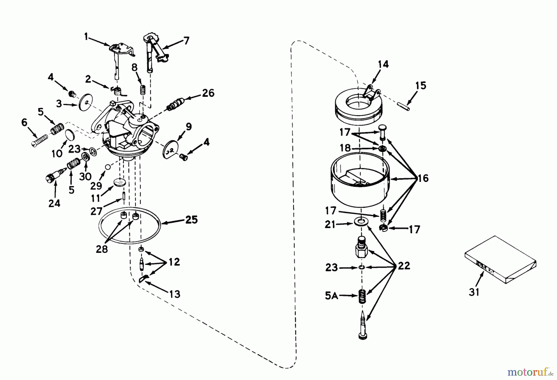  Toro Neu Snow Blowers/Snow Throwers Seite 1 31626 (526) - Toro 526 Snowthrower, 1971 (1000001-1999999) CARBURETOR ASSEMBLY MODEL NO. 630992B