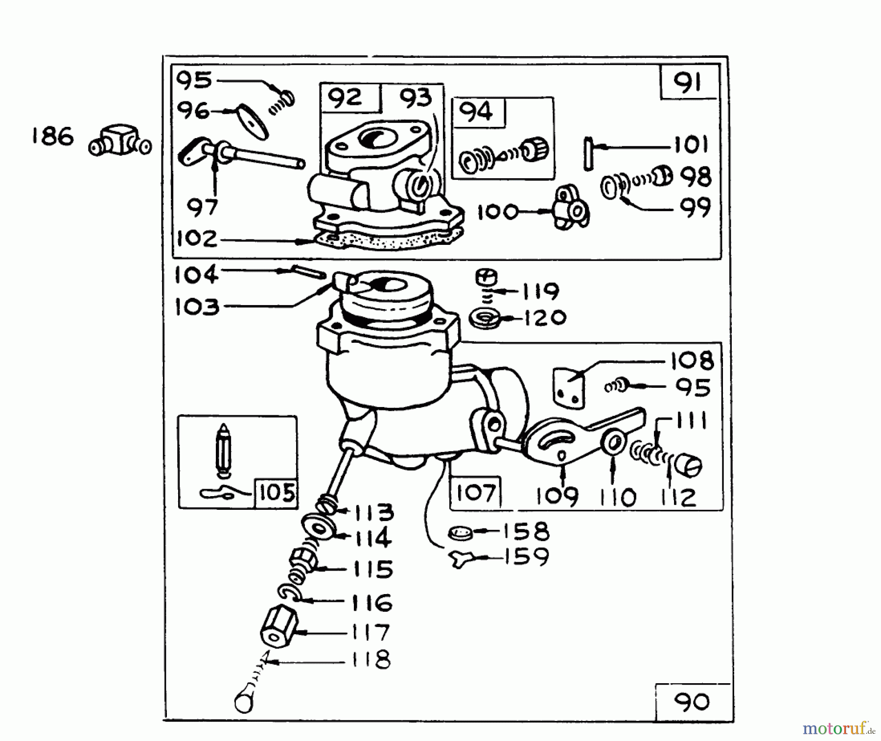  Toro Neu Snow Blowers/Snow Throwers Seite 1 31832 (832) - Toro 832 Snowthrower, 1971 (1000001-1999999) CARBURETOR FOR ENGINE MODEL 170402, TYPE 0720-01 SNOWTHROWER MODEL NO. 31727