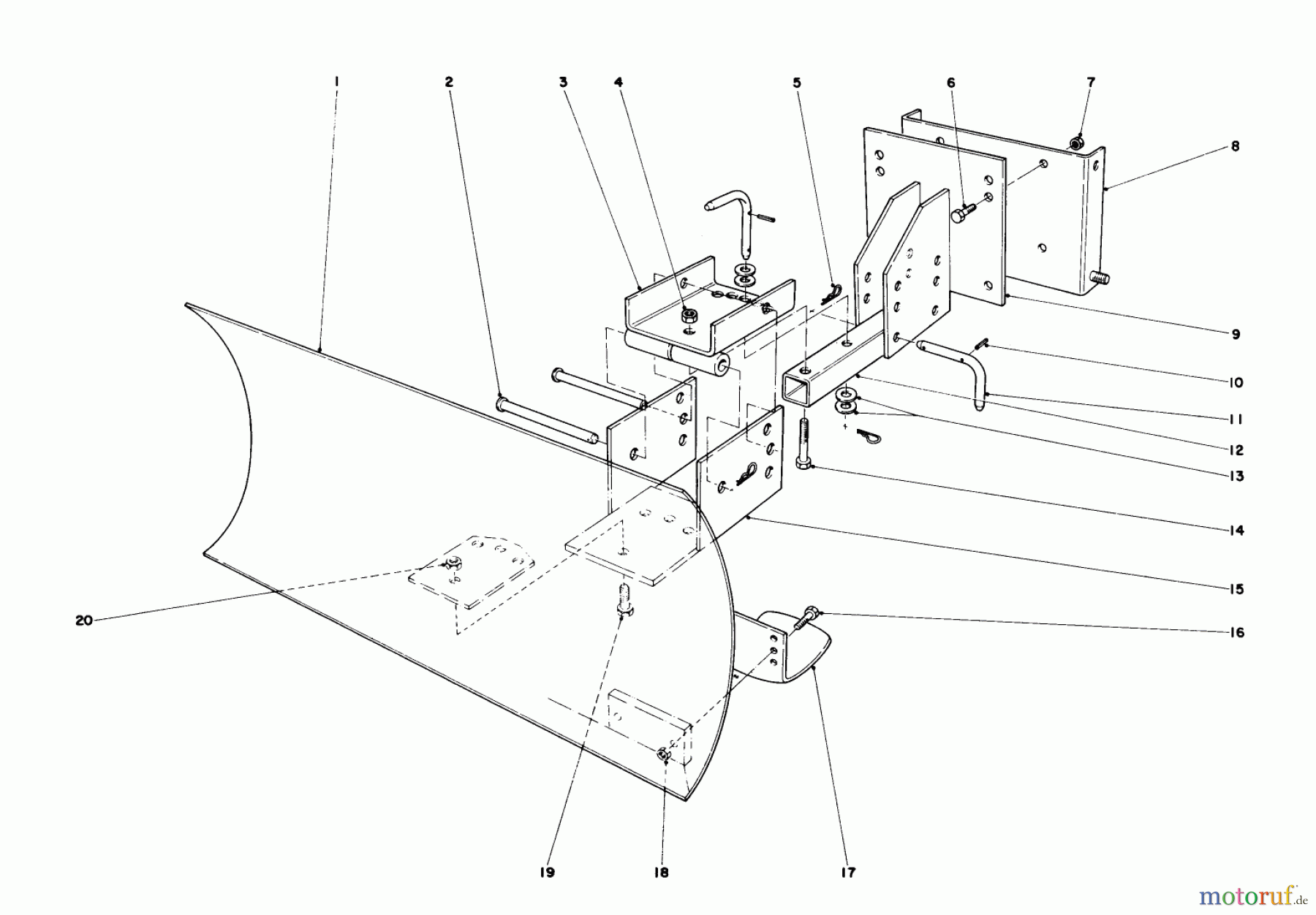  Toro Neu Snow Blowers/Snow Throwers Seite 1 31823 (832) - Toro 832 Snowthrower, 1977 (7000001-7999999) GRADER BLADE ASSEMBLY (MODEL NO. 59051)