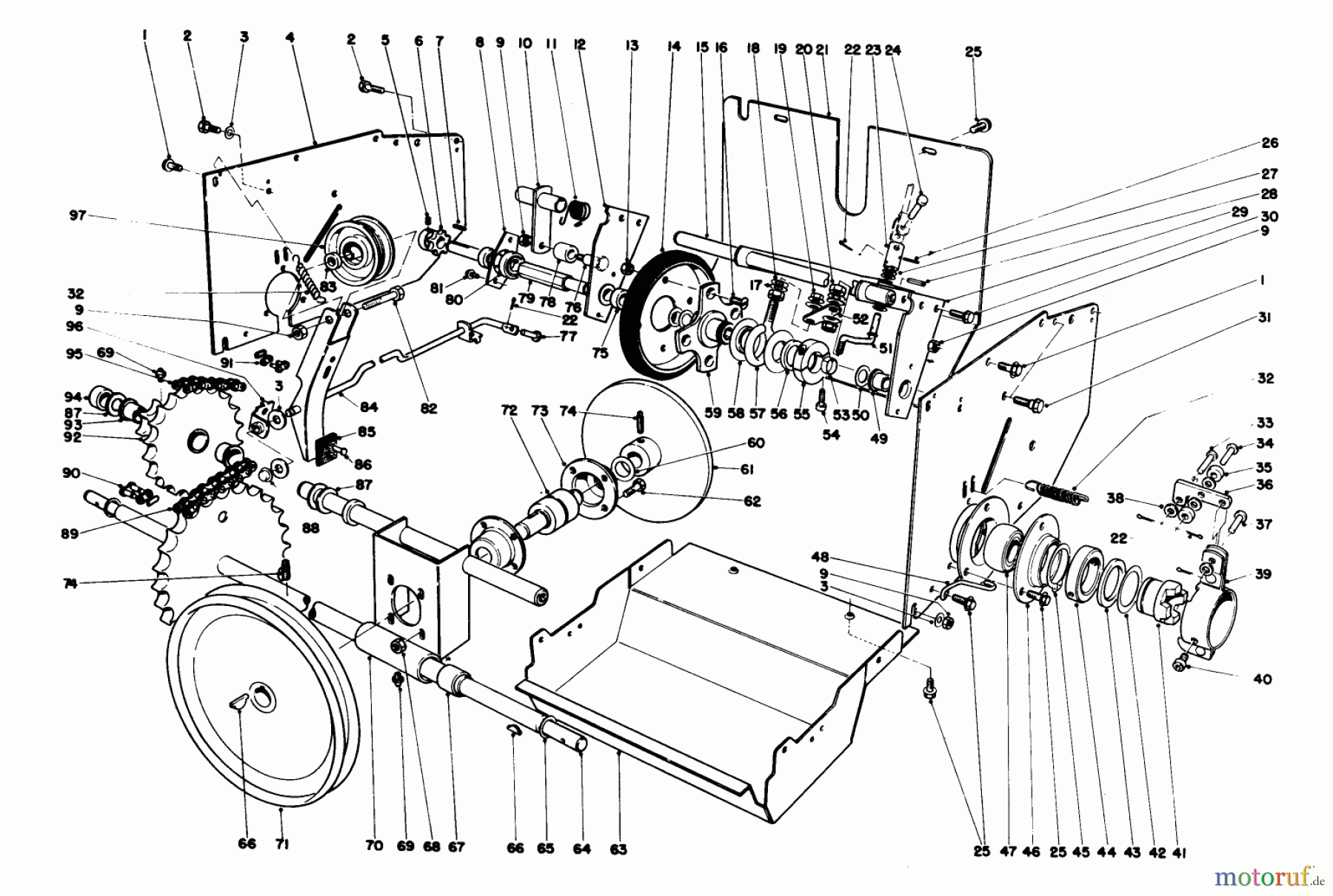 Toro Neu Snow Blowers/Snow Throwers Seite 1 31823 (832) - Toro 832 Snowthrower, 1977 (7000001-7999999) TRACTION ASSEMBLY