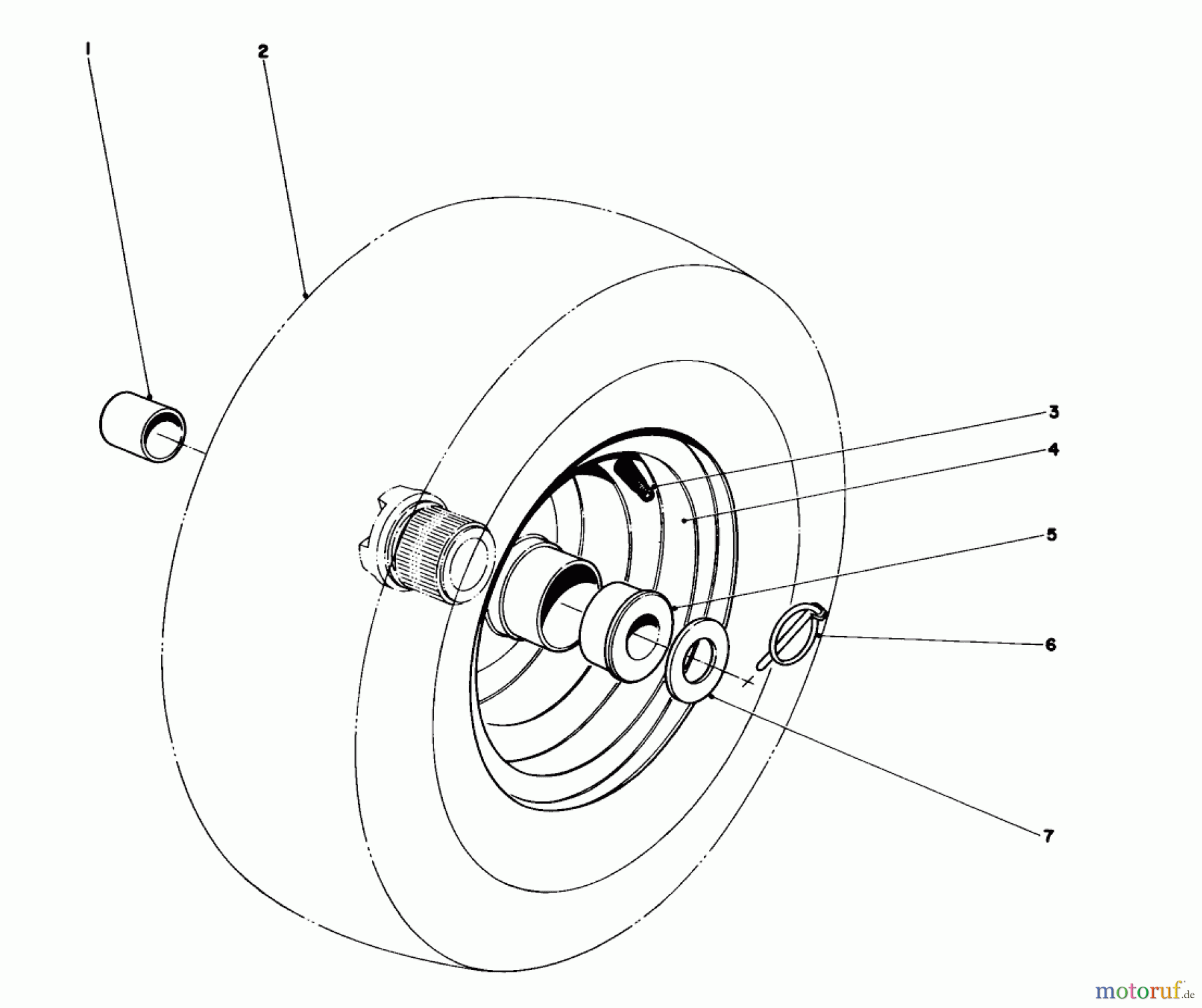 Toro Neu Snow Blowers/Snow Throwers Seite 1 31995 (1032) - Toro 1032 Snowthrower, 1975 (5000001-5999999) WHEEL ASSEMBLY