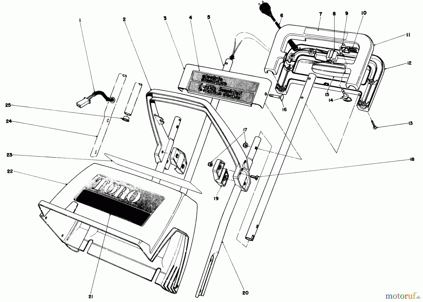 Toro Neu Snow Blowers/Snow Throwers Seite 1 38000C (S-120) - Toro S-120 Snowthrower, 1989 (9000001-9999999) HANDLE ASSEMBLY