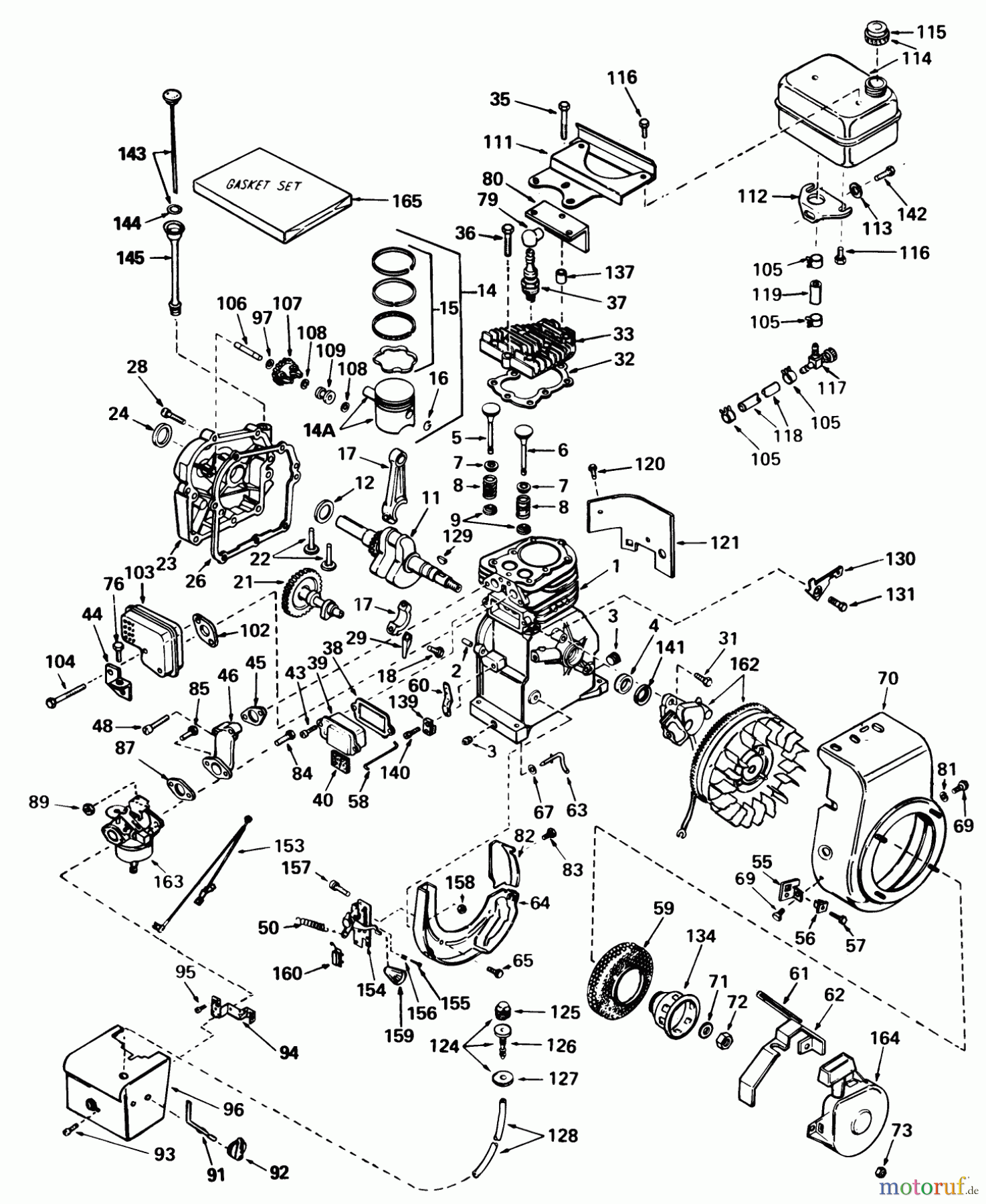 Toro Neu Snow Blowers/Snow Throwers Seite 1 38010 (421) - Toro 421 Snowthrower, 1981 (1000001-1999999) ENGINE TECUMSEH MODEL HS40-55513G