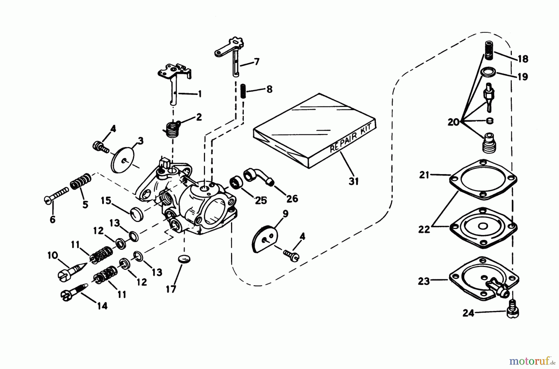 Toro Neu Snow Blowers/Snow Throwers Seite 1 38014 - Toro Snow Master 14, 1978 (8000001-8999999) CARBURETOR NO. 632035