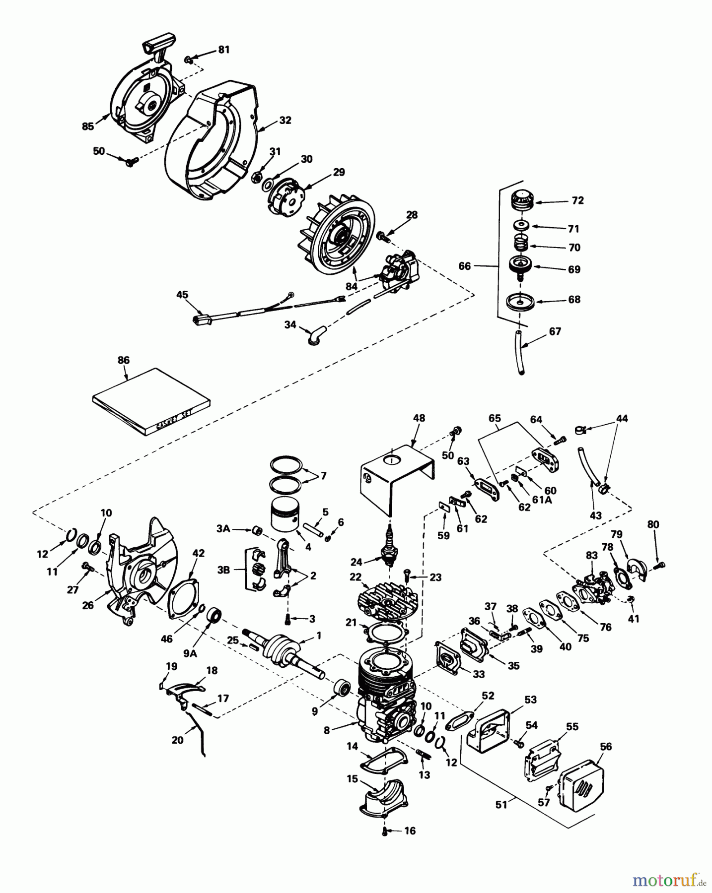 Toro Neu Snow Blowers/Snow Throwers Seite 1 38014 - Toro Snow Master 14, 1978 (8000001-8999999) ENGINE TECUMSEH MODEL NO. AH520 TYPE 1584