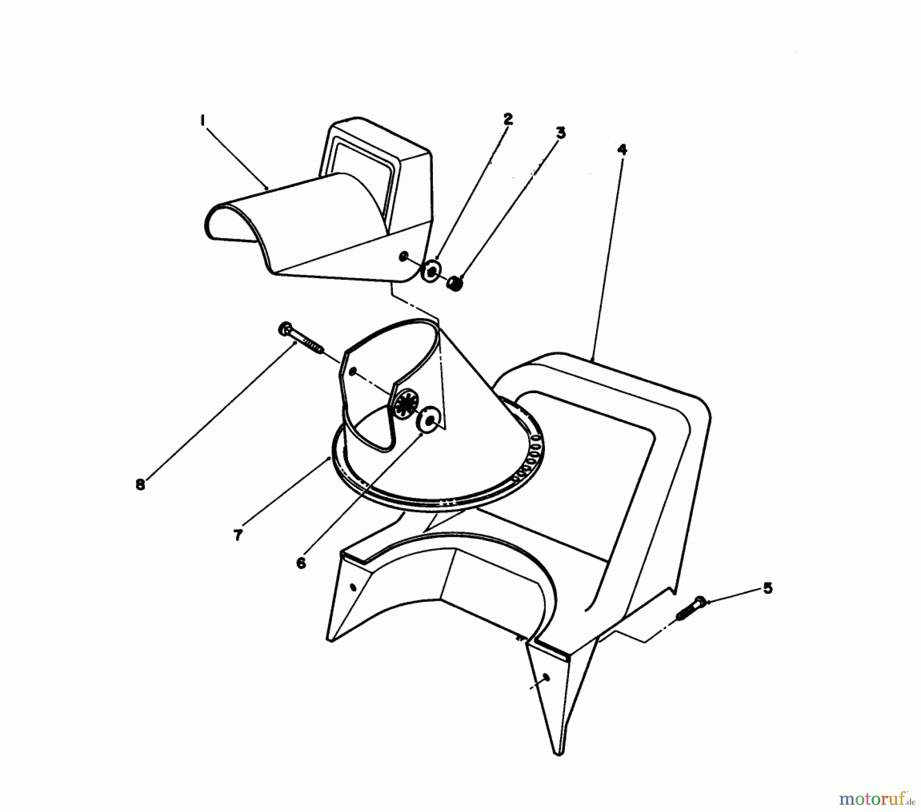  Toro Neu Snow Blowers/Snow Throwers Seite 1 38025 (1800) - Toro 1800 Power Curve Snowthrower, 1993 (3900001-3999999) CHUTE ASSEMBLY