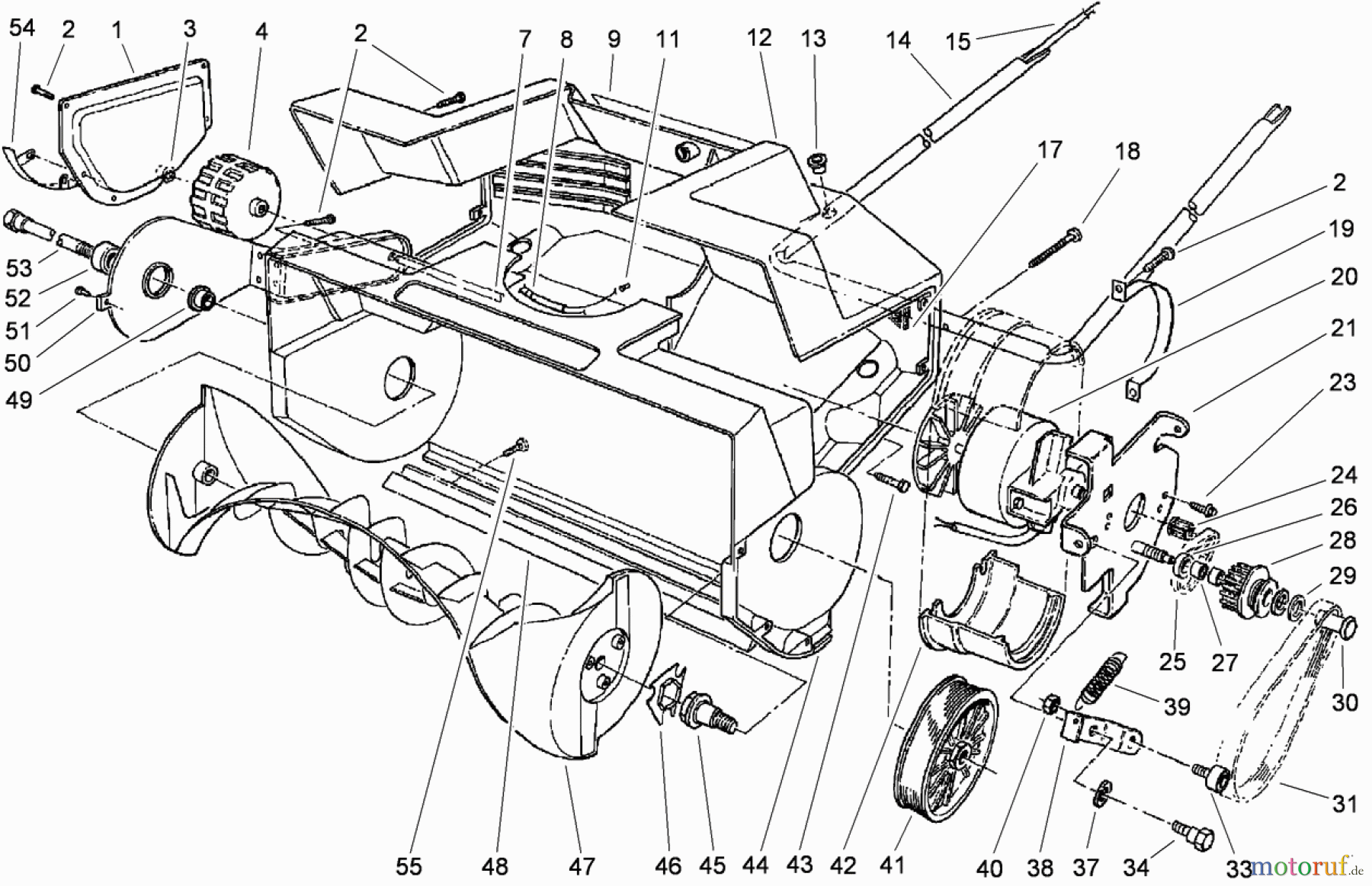 Toro Neu Snow Blowers/Snow Throwers Seite 1 38025 (1800) - Toro 1800 Power Curve Snowthrower, 2010 (310000001-310999999) HOUSING AND ROTOR ASSEMBLY