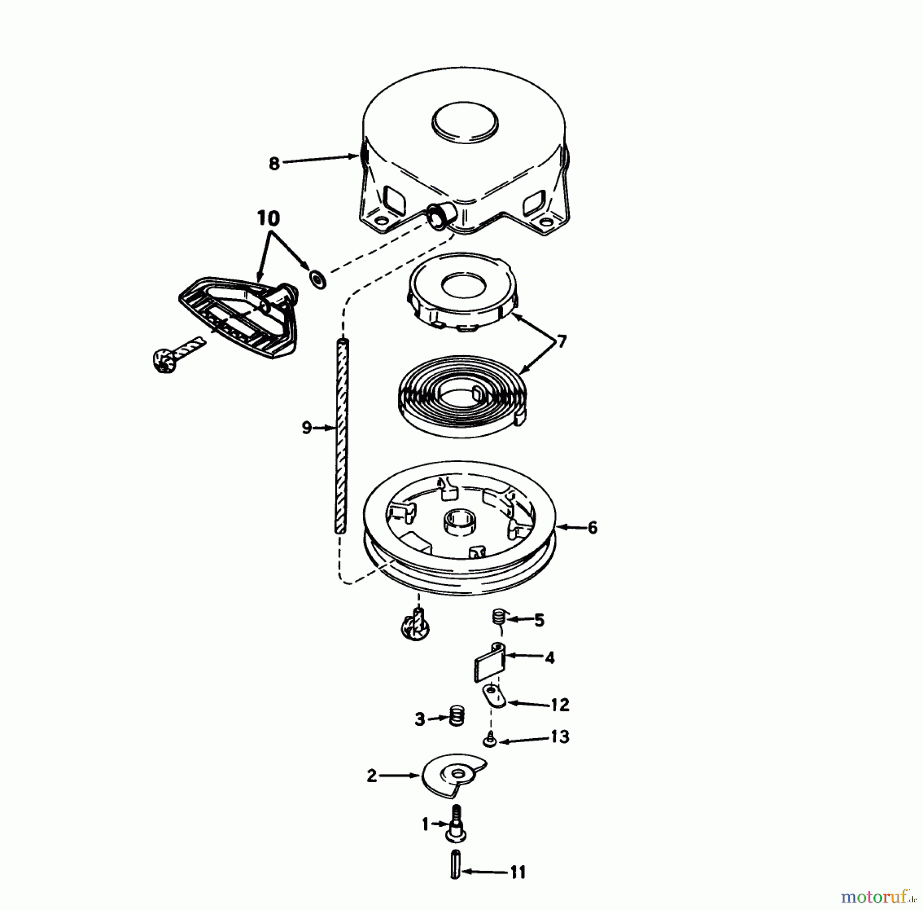 Toro Neu Snow Blowers/Snow Throwers Seite 1 38035 (3521) - Toro 3521 Snowthrower, 1985 (5000001-5999999) REWIND STARTER NO. 590576