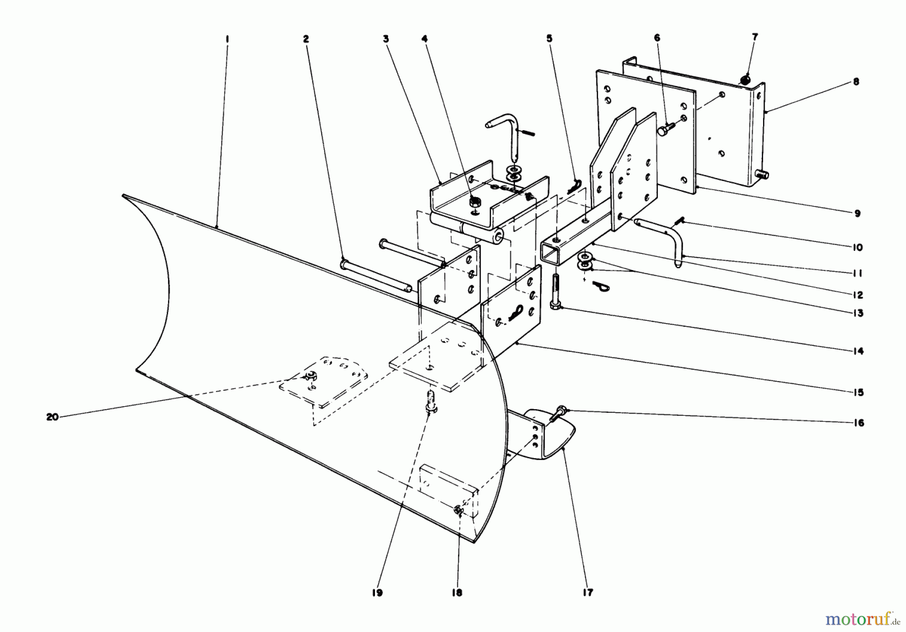 Toro Neu Snow Blowers/Snow Throwers Seite 1 38040 (524) - Toro 524 Snowthrower, 1979 (9000001-9999999) GRADER BLADE ASSEMBLY MODEL 59051