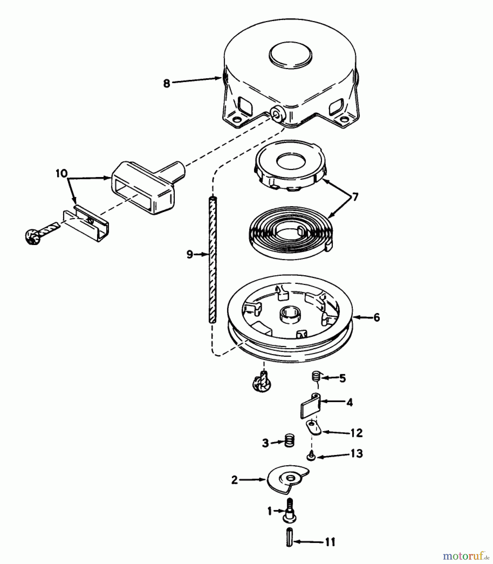  Toro Neu Snow Blowers/Snow Throwers Seite 1 38040 (524) - Toro 524 Snowthrower, 1984 (4000001-4999999) REWIND STARTER NO. 590473 (7 H.P. SNOWTHROWER MODEL NOS. 38040 AND 38050)