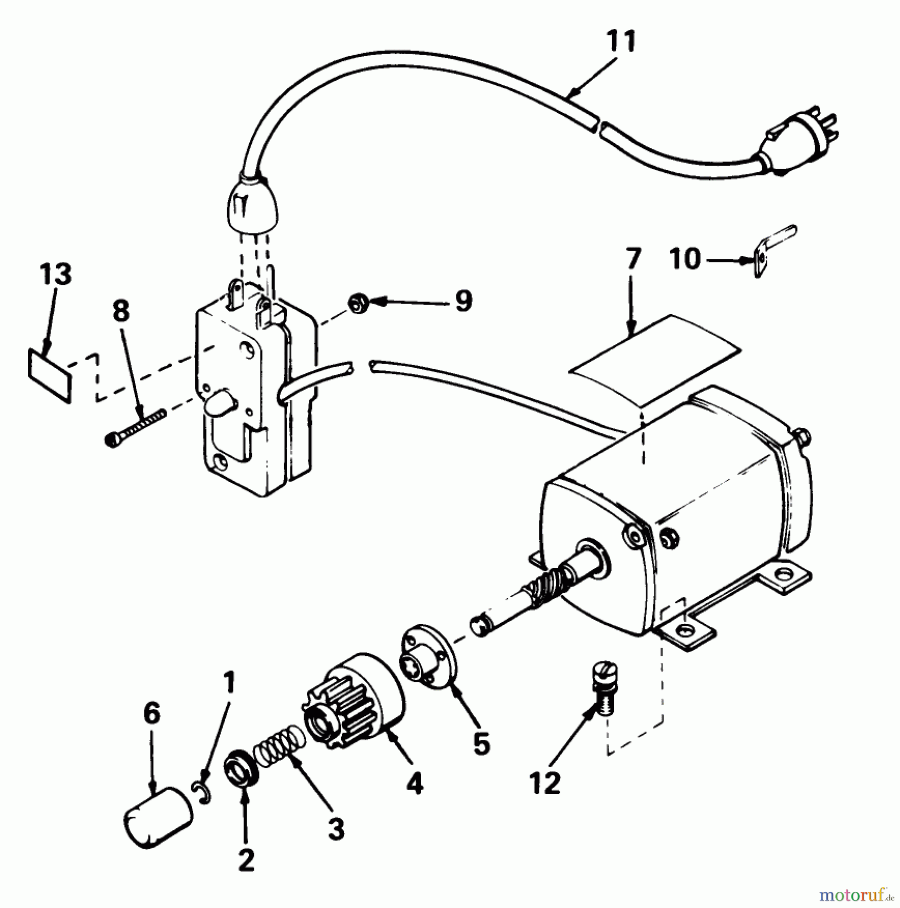  Toro Neu Snow Blowers/Snow Throwers Seite 1 38040 (524) - Toro 524 Snowthrower, 1984 (4000001-4999999) STARTER MOTOR KIT-MODEL 38-7590 (OPTIONAL)
