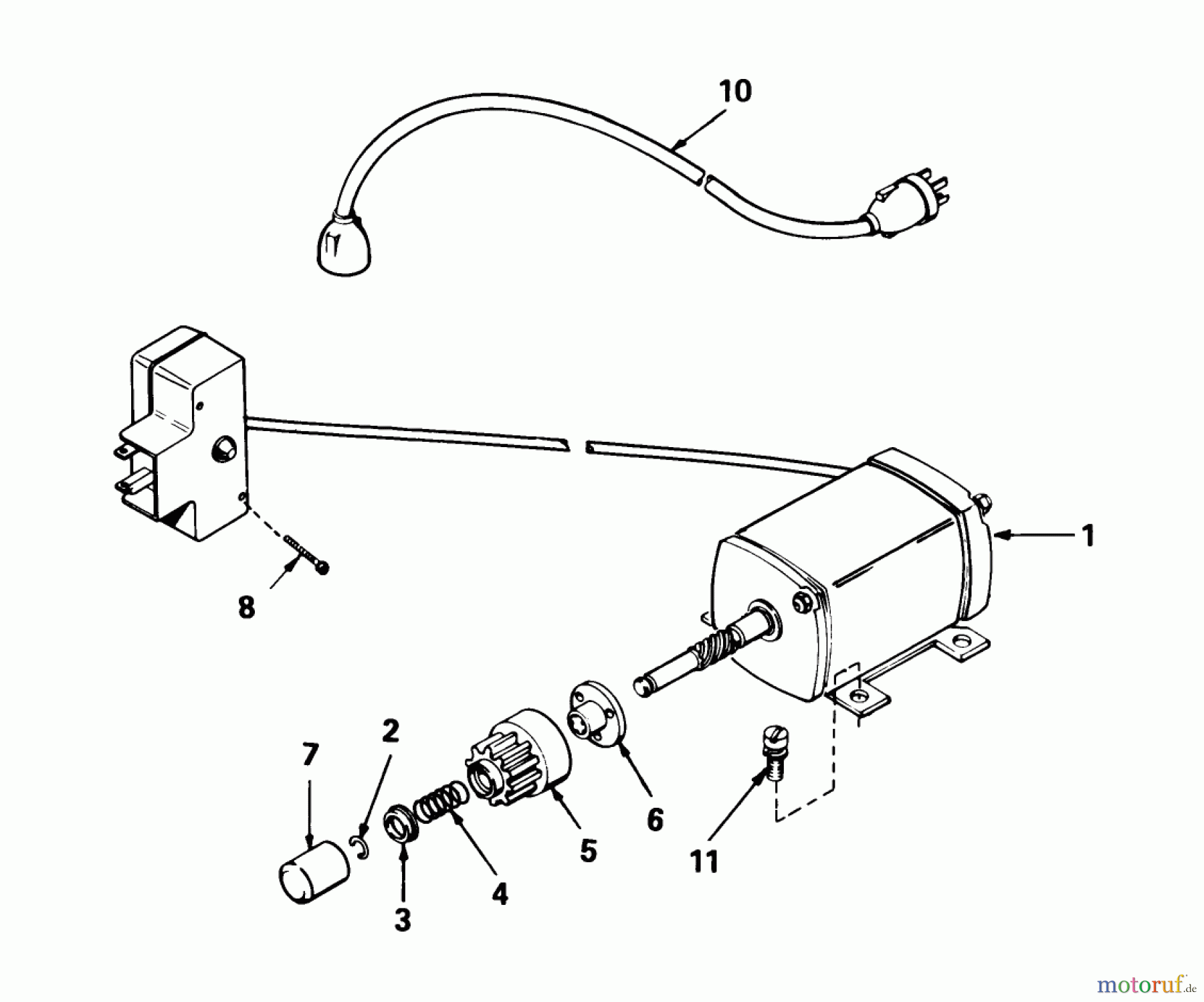  Toro Neu Snow Blowers/Snow Throwers Seite 1 38040 (524) - Toro 524 Snowthrower, 1986 (6000001-6999999) STARTER MOTOR KIT-MODEL 38-7590 (OPTIONAL)