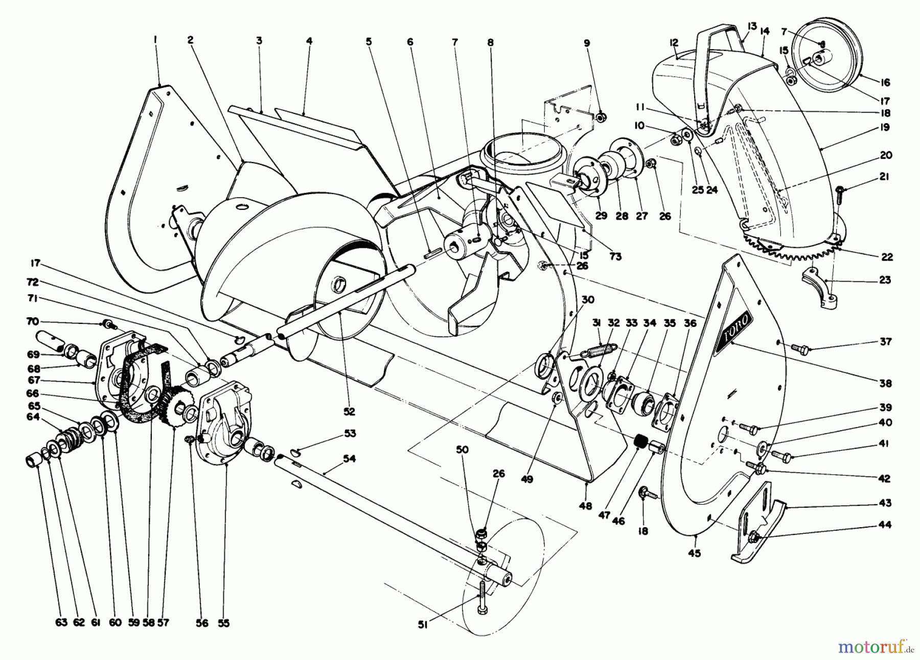  Toro Neu Snow Blowers/Snow Throwers Seite 1 38050 (724) - Toro 724 Snowthrower, 1987 (7000001-7999999) AUGER ASSEMBLY