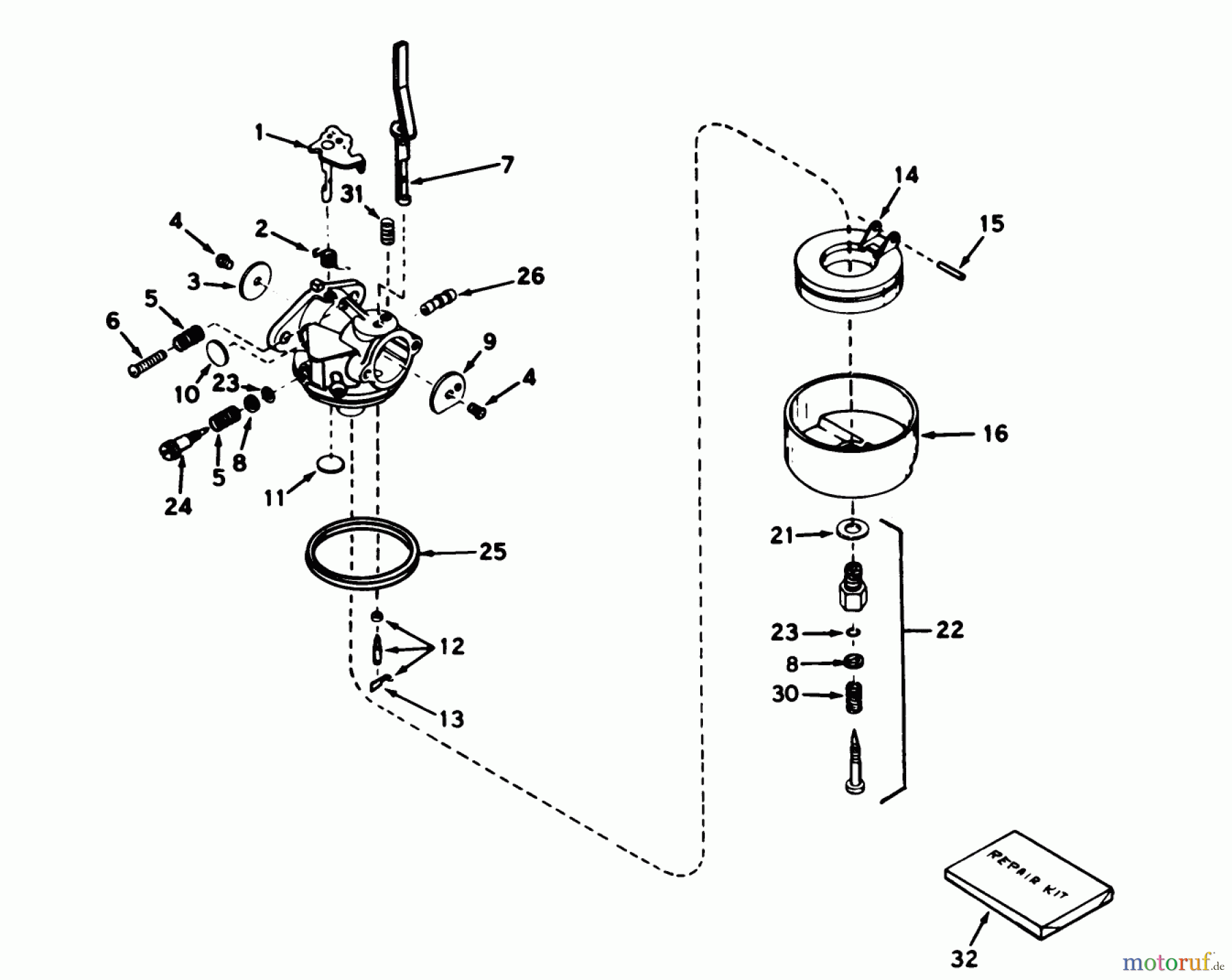  Toro Neu Snow Blowers/Snow Throwers Seite 1 38045 (524) - Toro 524 Snowthrower, 1982 (2000001-2999999) CARBURETOR NO. 631927