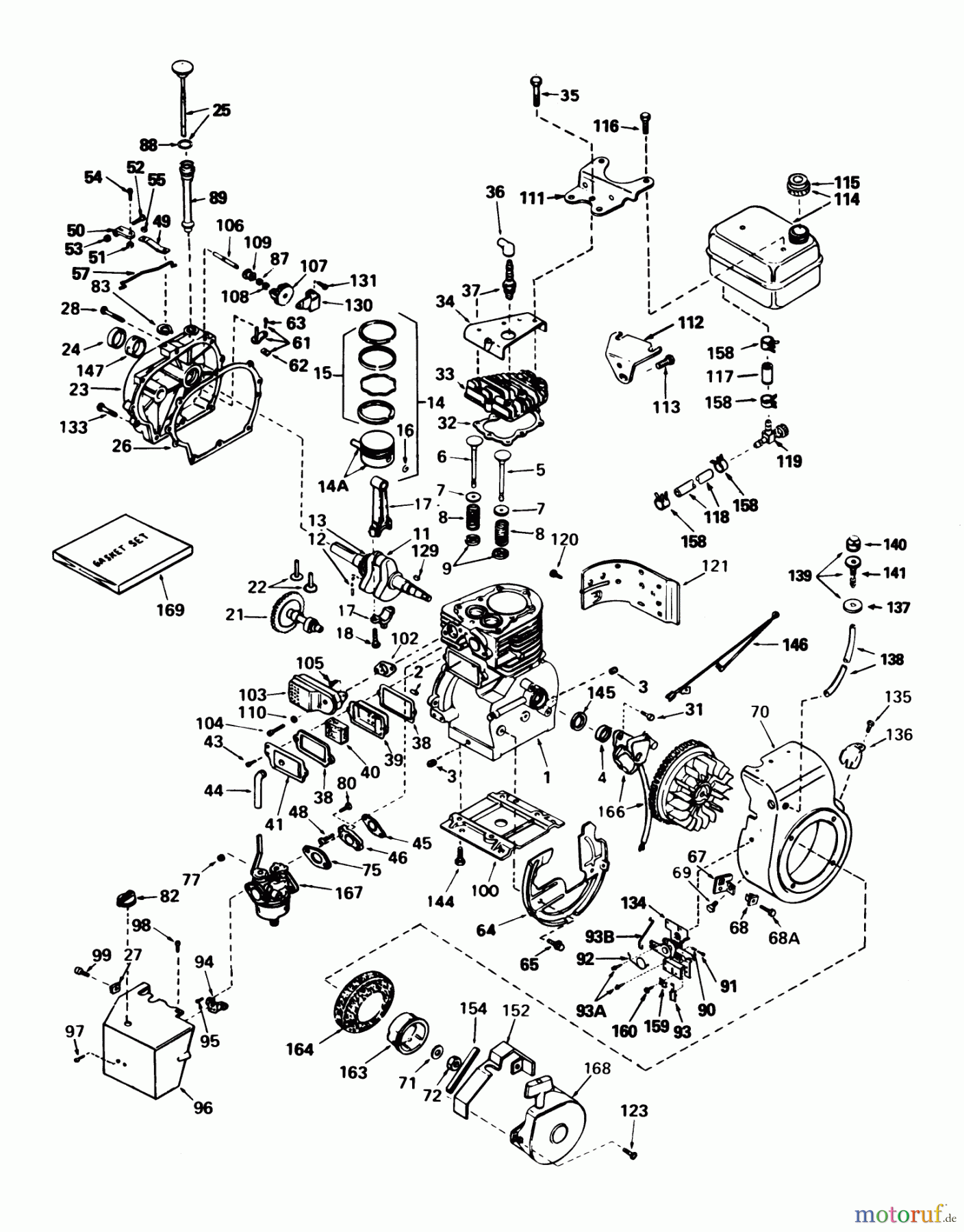  Toro Neu Snow Blowers/Snow Throwers Seite 1 38045 (524) - Toro 524 Snowthrower, 1982 (2000001-2999999) ENGINE, TECUMSEH MODEL NO. H50-65440M