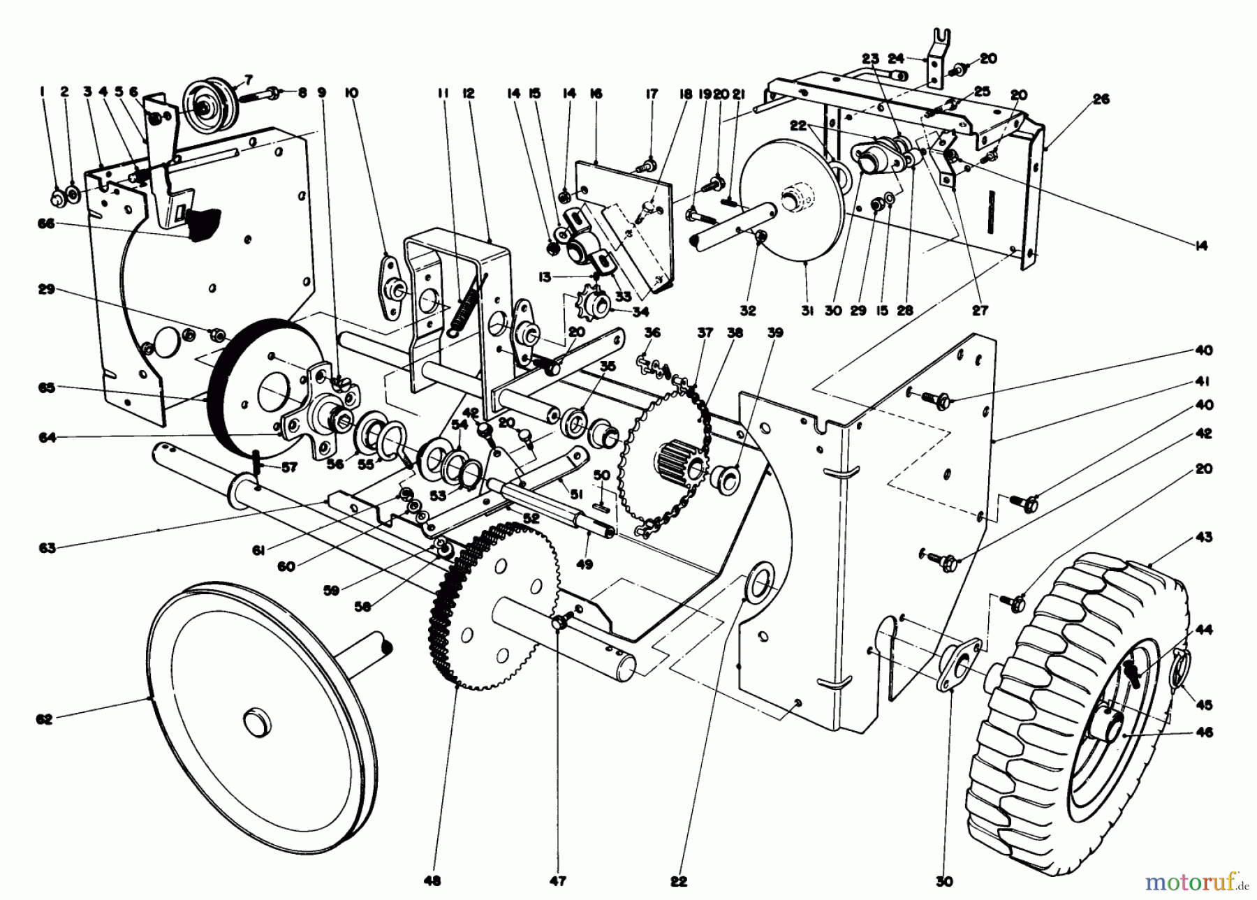  Toro Neu Snow Blowers/Snow Throwers Seite 1 38045 (524) - Toro 524 Snowthrower, 1982 (2000001-2999999) TRACTION ASSEMBLY