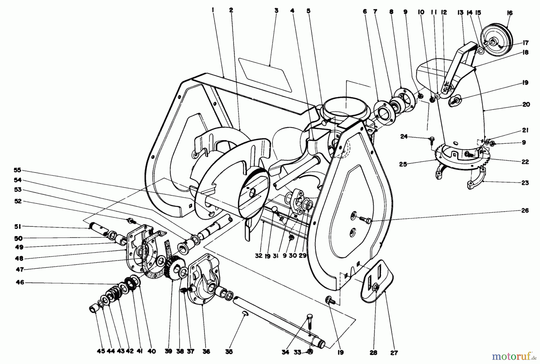  Toro Neu Snow Blowers/Snow Throwers Seite 1 38052 (521) - Toro 521 Snowthrower, 1984 (4000001-4999999) AUGER ASSEMBLY