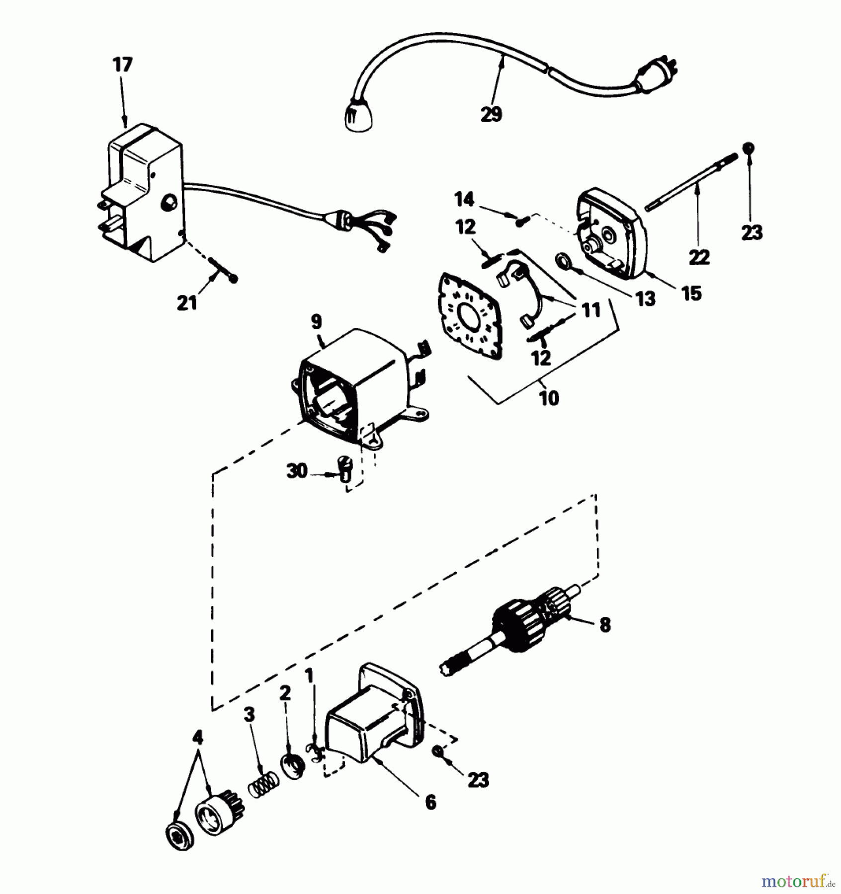 Toro Neu Snow Blowers/Snow Throwers Seite 1 38052 (521) - Toro 521 Snowthrower, 1986 (6000001-6999999) STARTER MOTOR KIT NO. 23-3790