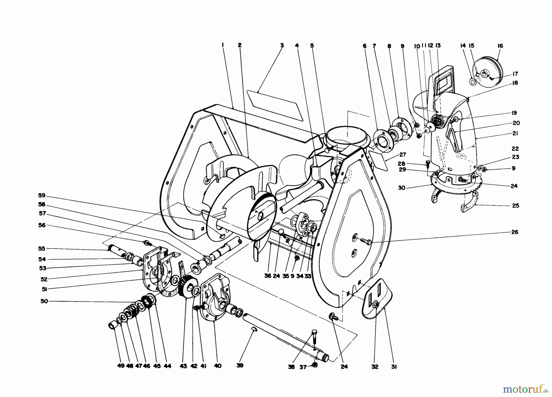 Toro Neu Snow Blowers/Snow Throwers Seite 1 38052 (521) - Toro 521 Snowthrower, 1987 (7000001-7999999) AUGER ASSEMBLY
