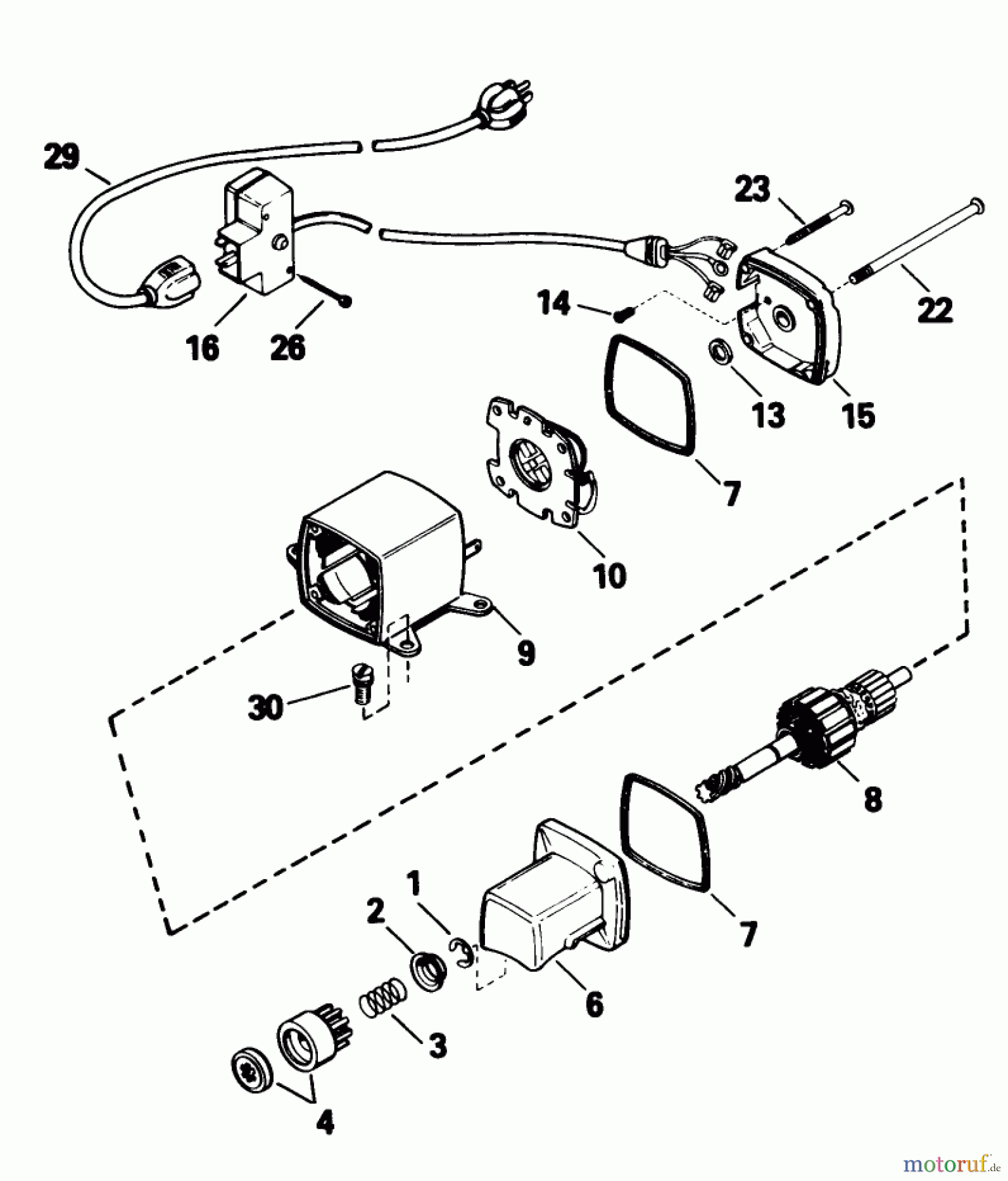 Toro Neu Snow Blowers/Snow Throwers Seite 1 38054 (521) - Toro 521 Snowthrower, 1990 (0000001-0999999) ELECTRIC STARTER MOTOR KIT NO. 23-3790