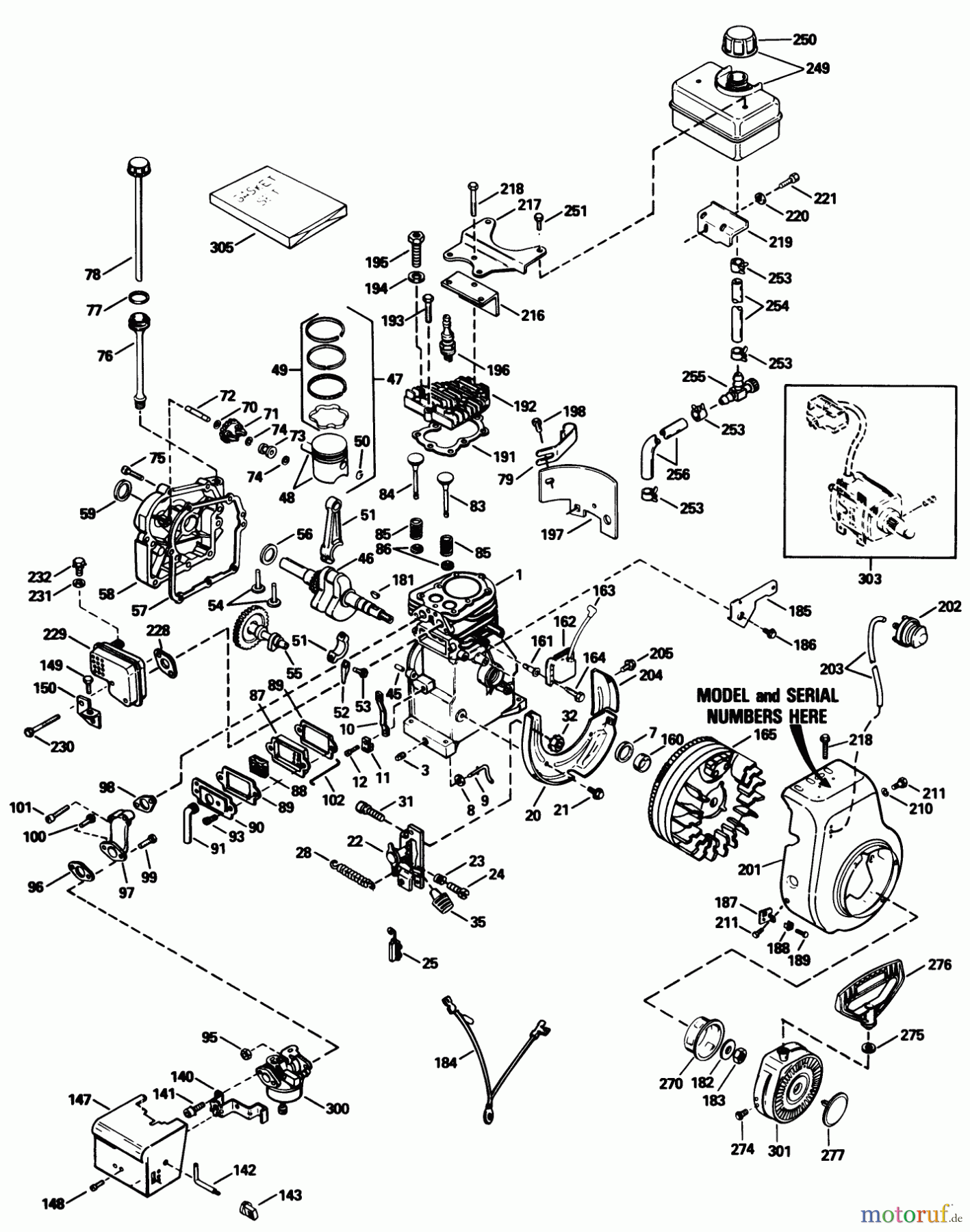Toro Neu Snow Blowers/Snow Throwers Seite 1 38054 (521) - Toro 521 Snowthrower, 1990 (0000001-0999999) ENGINE TECUMSEH MODEL HS50-67259J