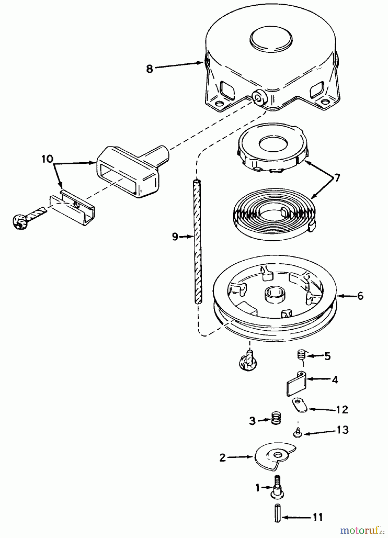 Toro Neu Snow Blowers/Snow Throwers Seite 1 38056 (521) - Toro 521 Snowthrower, 1984 (4000001-4999999) REWIND STARTER NO. 590473