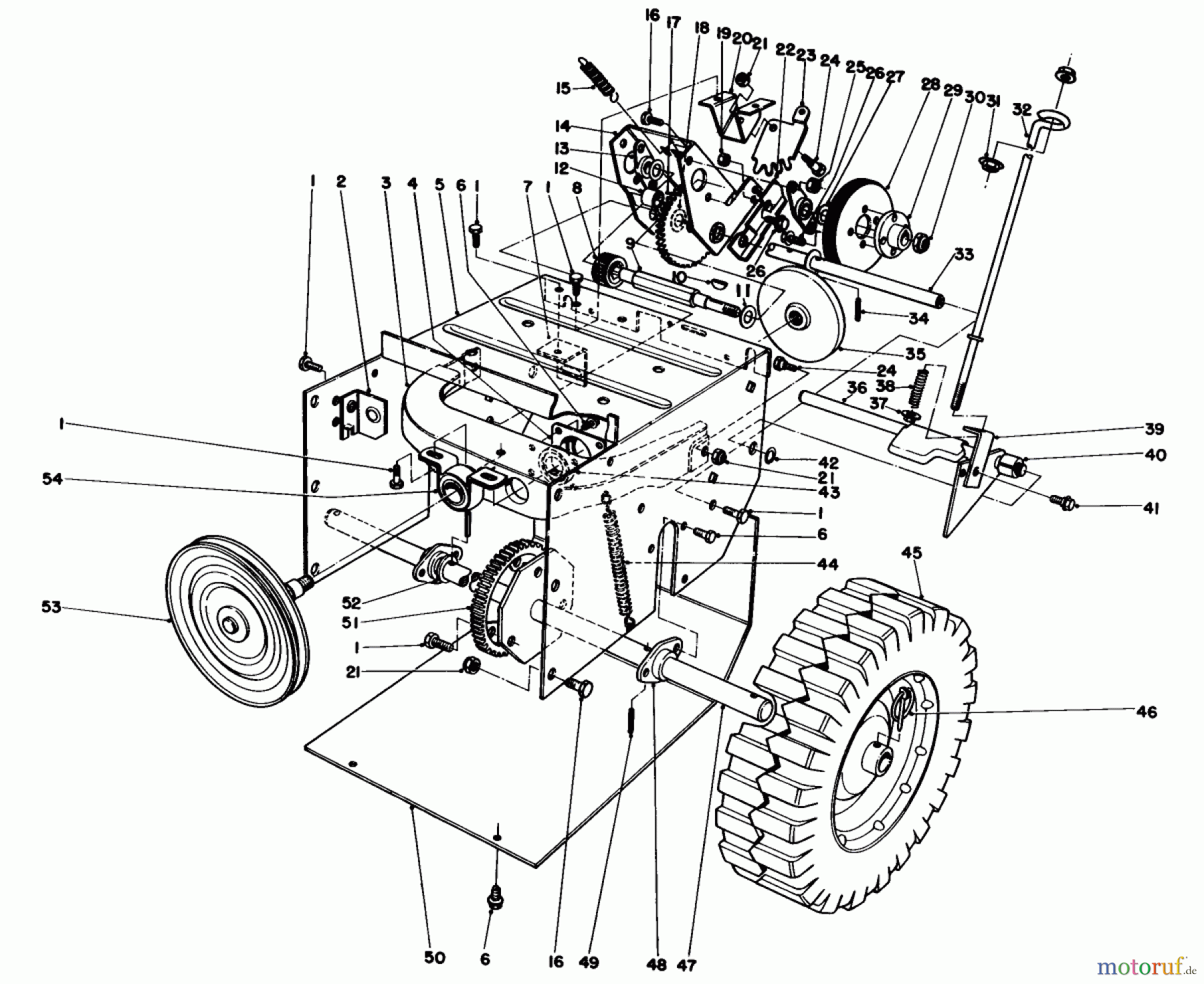 Toro Neu Snow Blowers/Snow Throwers Seite 1 38056 (521) - Toro 521 Snowthrower, 1984 (4000001-4999999) TRACTION ASSEMBLY