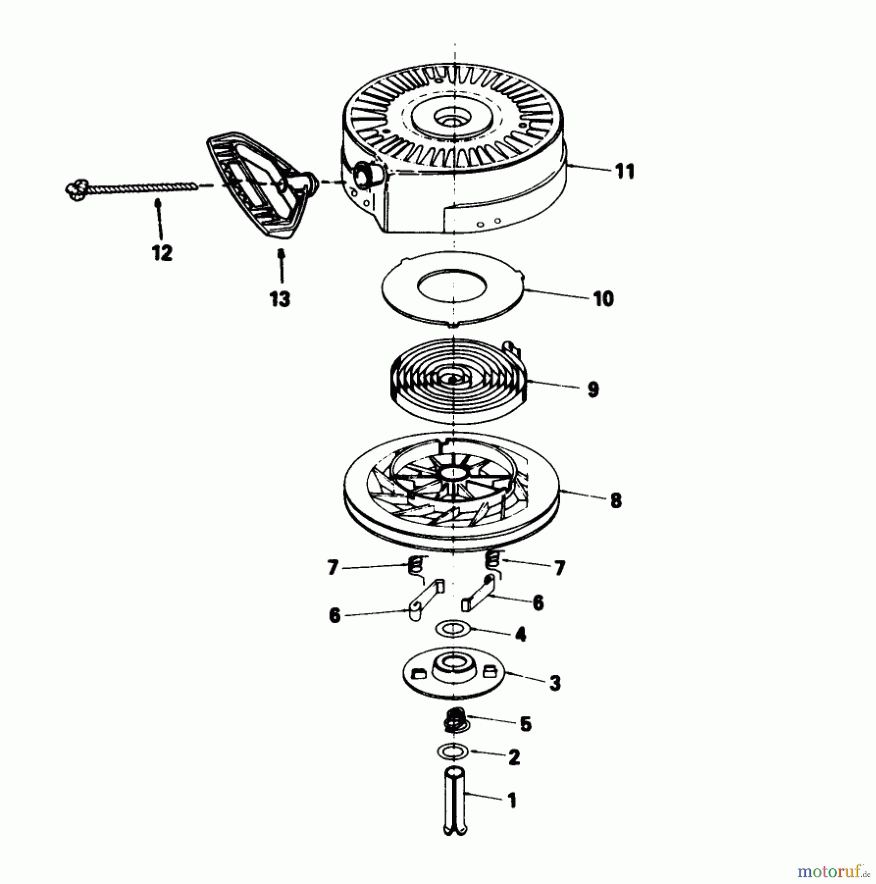 Toro Neu Snow Blowers/Snow Throwers Seite 1 38056 (521) - Toro 521 Snowthrower, 1991 (1000001-1999999) REWIND STARTER NO. 590646